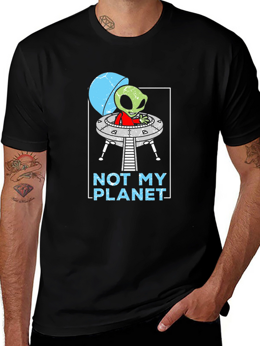 Not My Planet Alien UFO Graphic T-Shirt