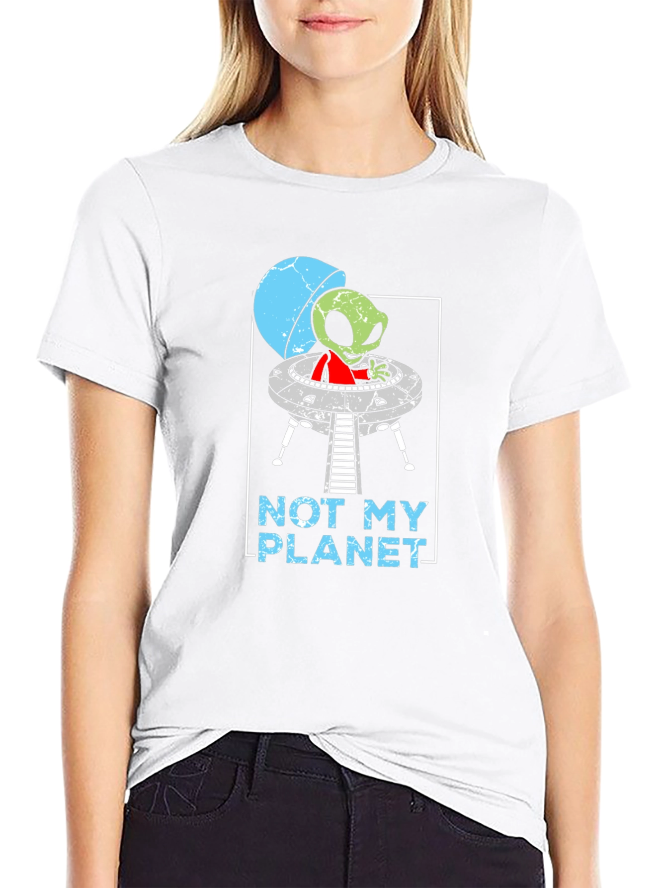 Not My Planet Alien UFO Graphic T-Shirt