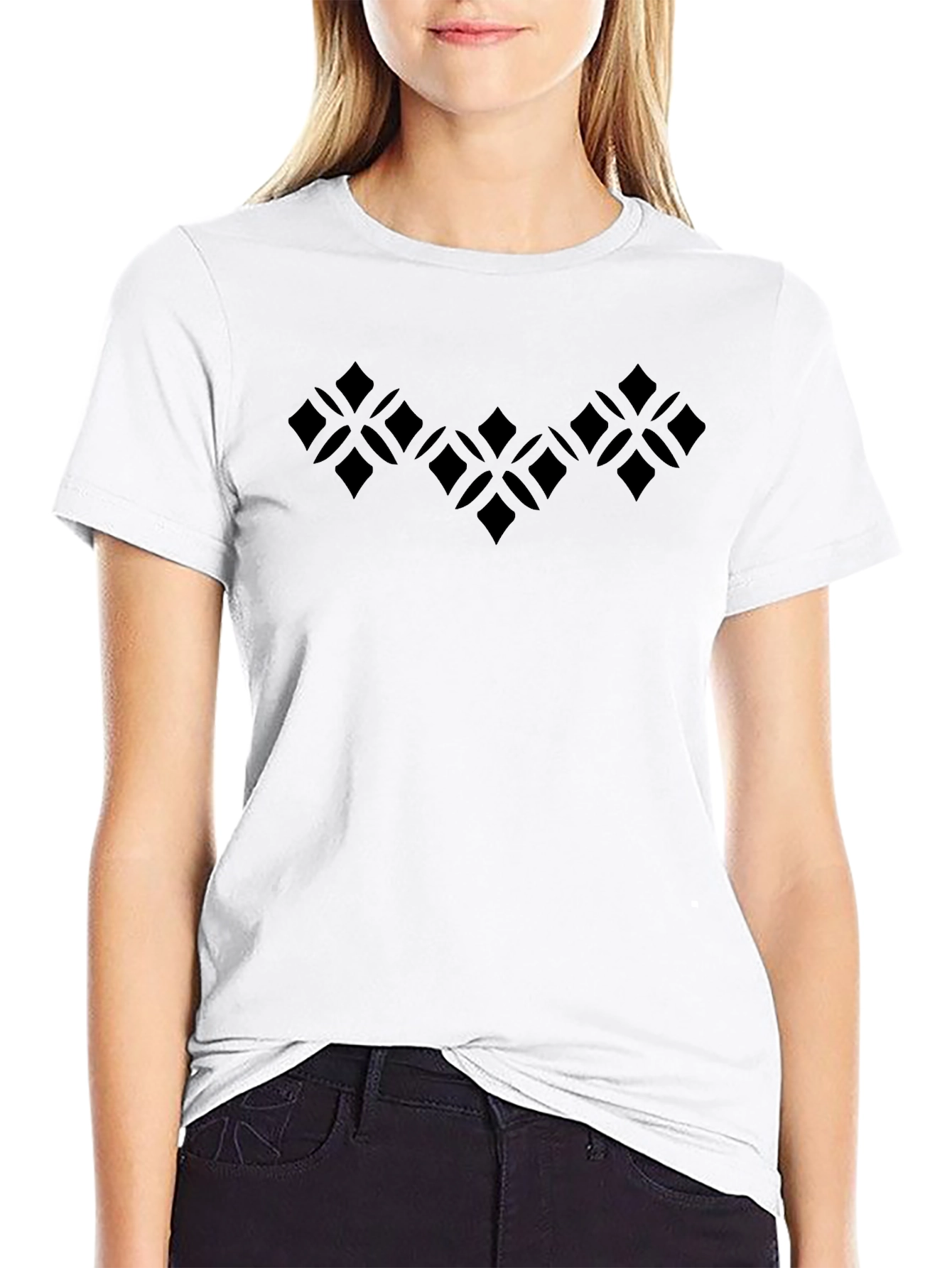 Geometric Pattern Black T-Shirt