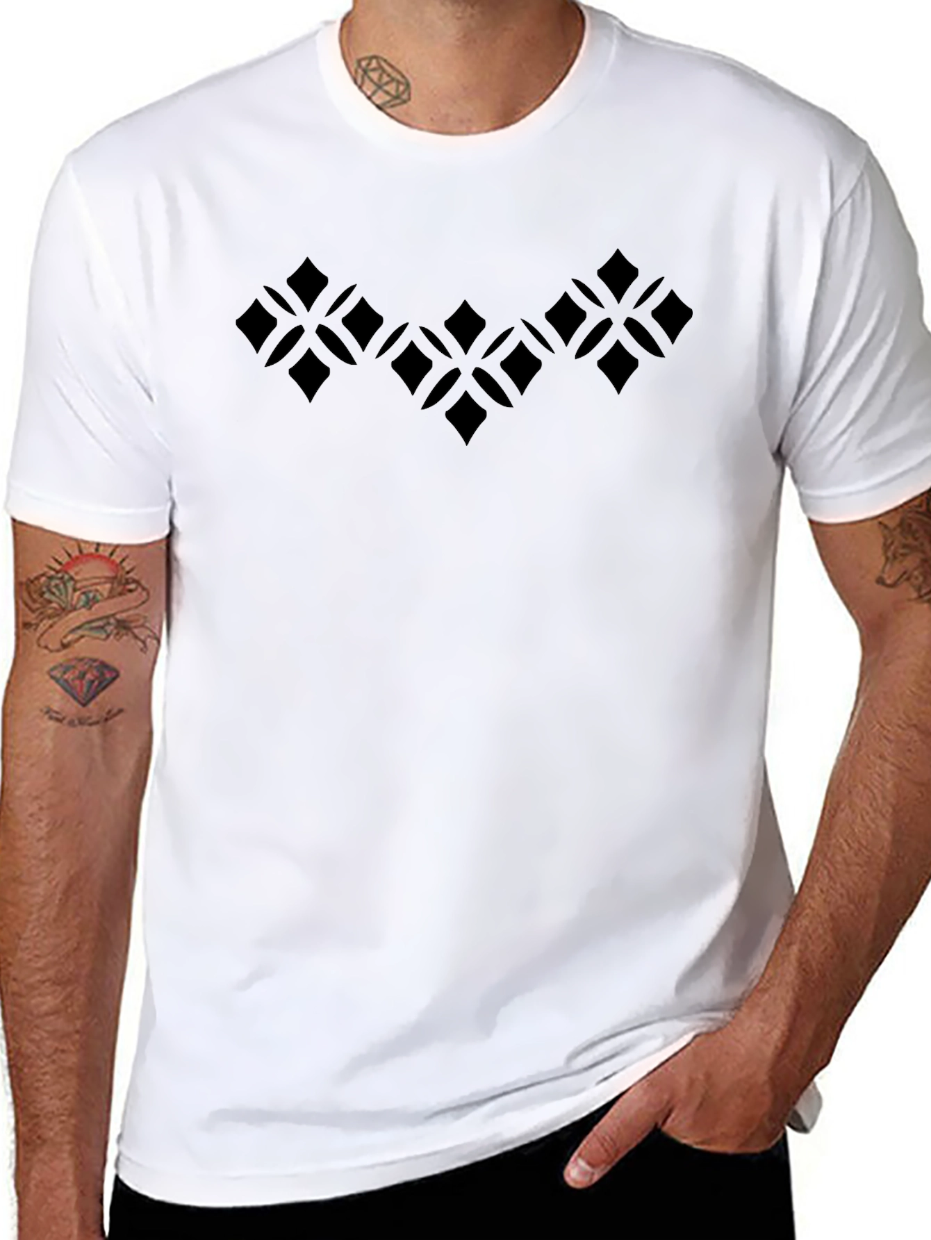 Geometric Pattern Black T-Shirt