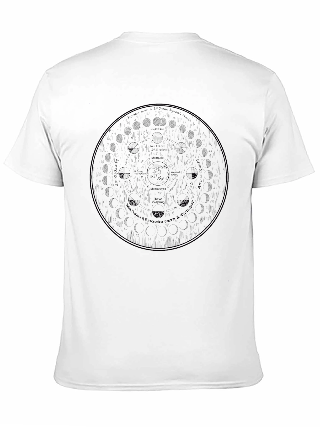 Lunar Phase Graphic Tee - Stylish Black T-Shirt