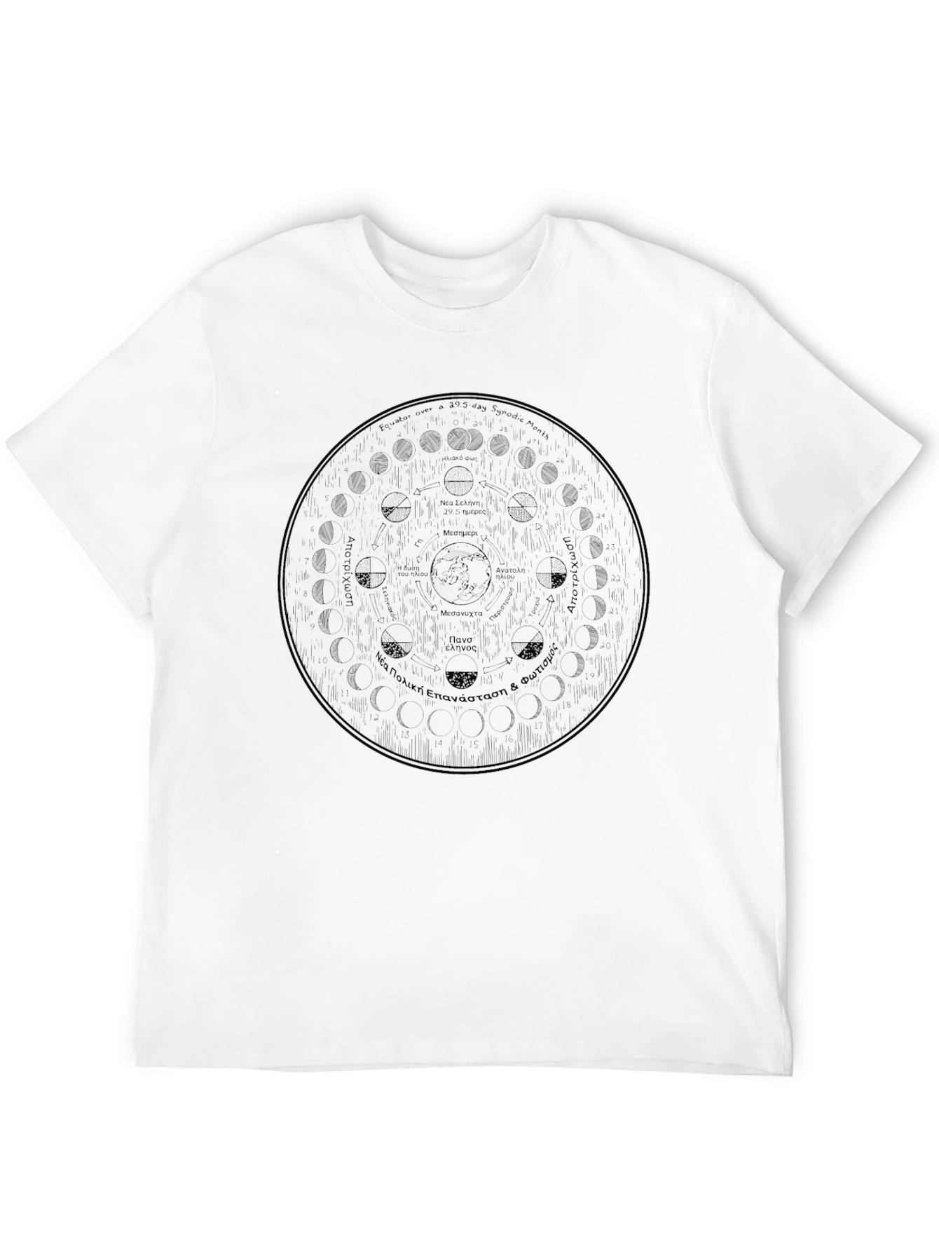 Lunar Phase Graphic Tee - Stylish Black T-Shirt