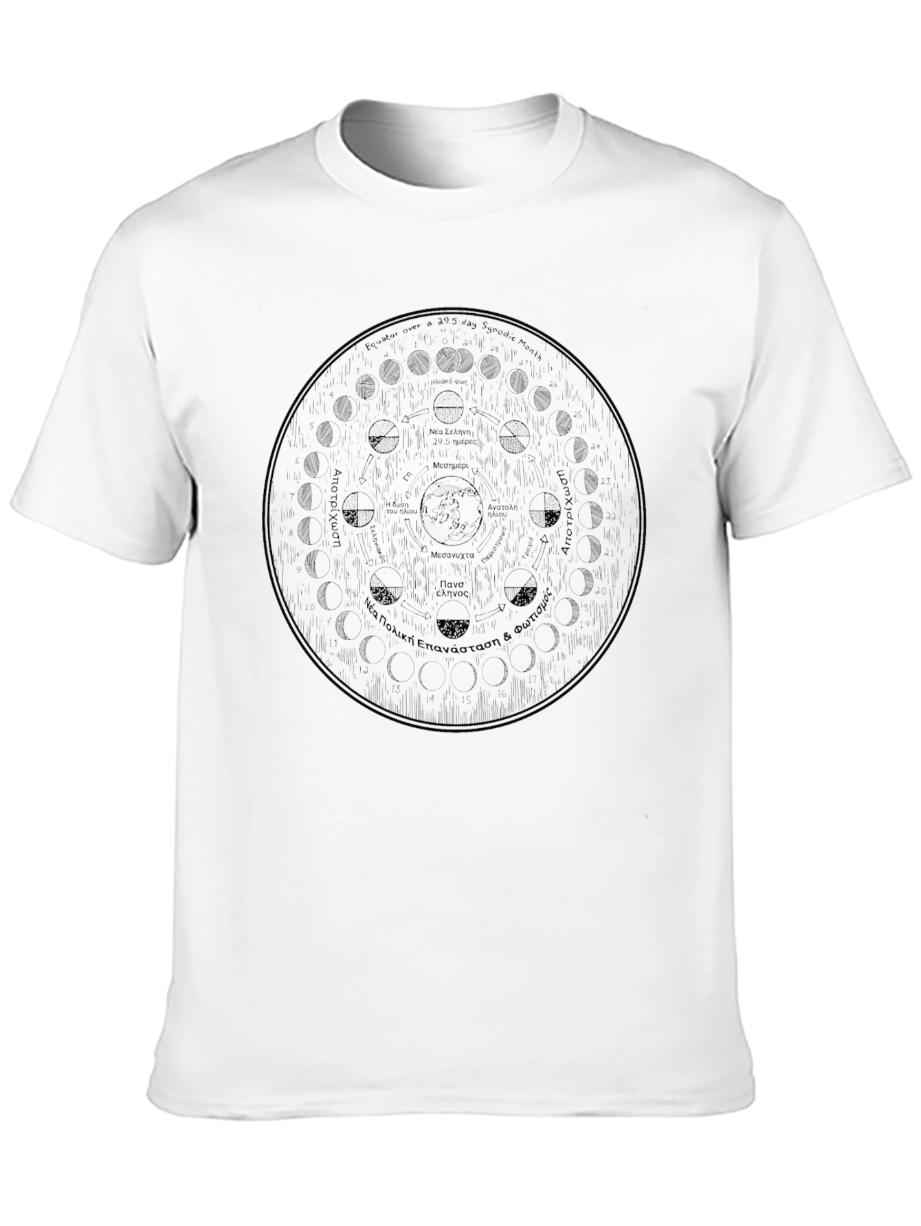 Lunar Phase Graphic Tee - Stylish Black T-Shirt