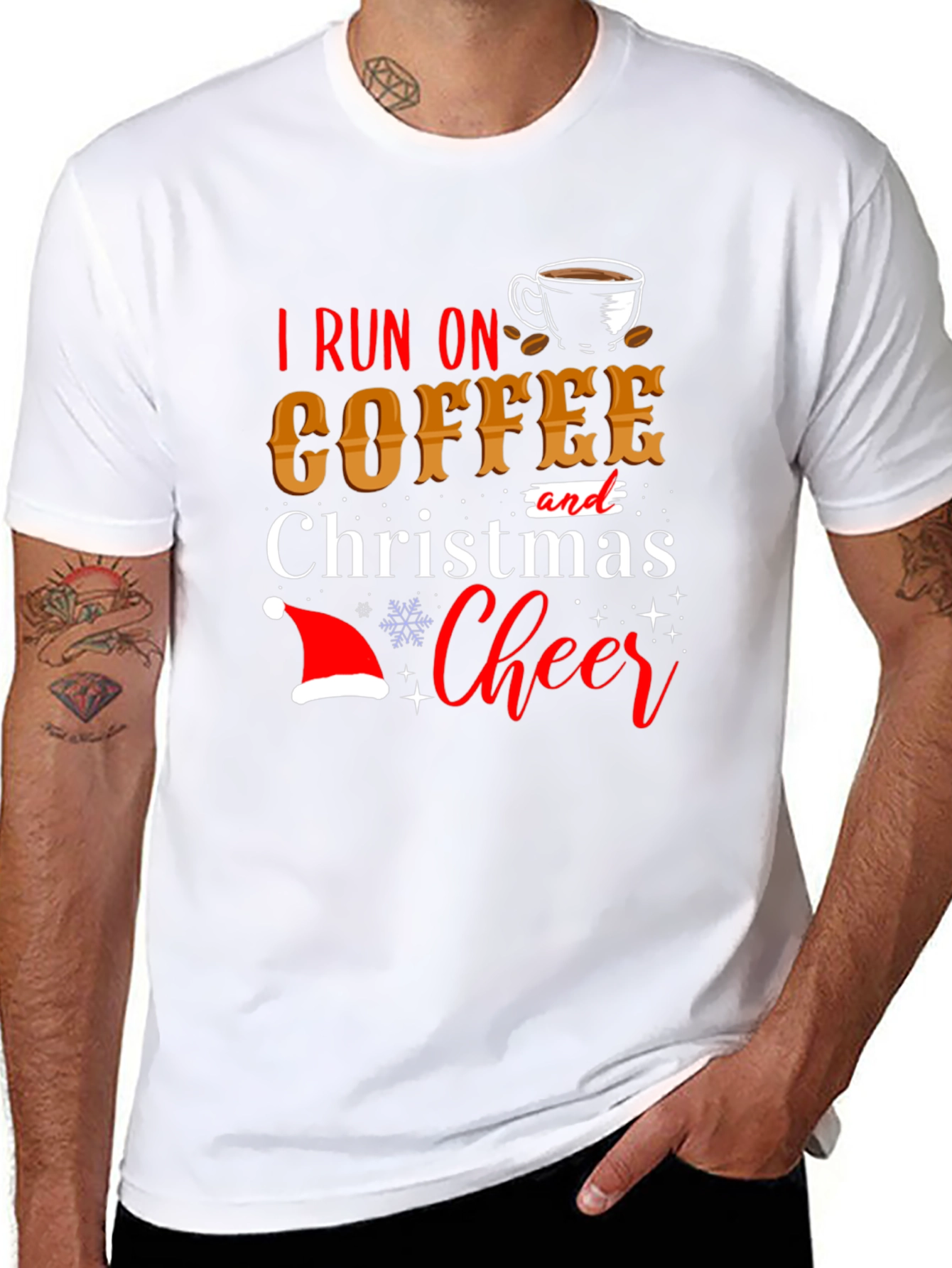 I Run On Coffee and Christmas Cheer T-Shirt
