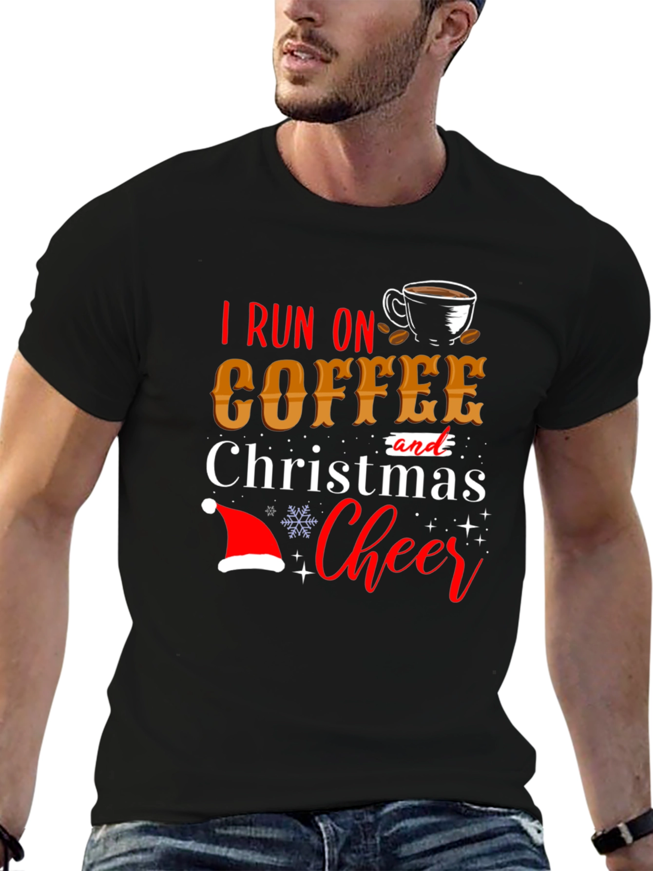 I Run On Coffee and Christmas Cheer T-Shirt