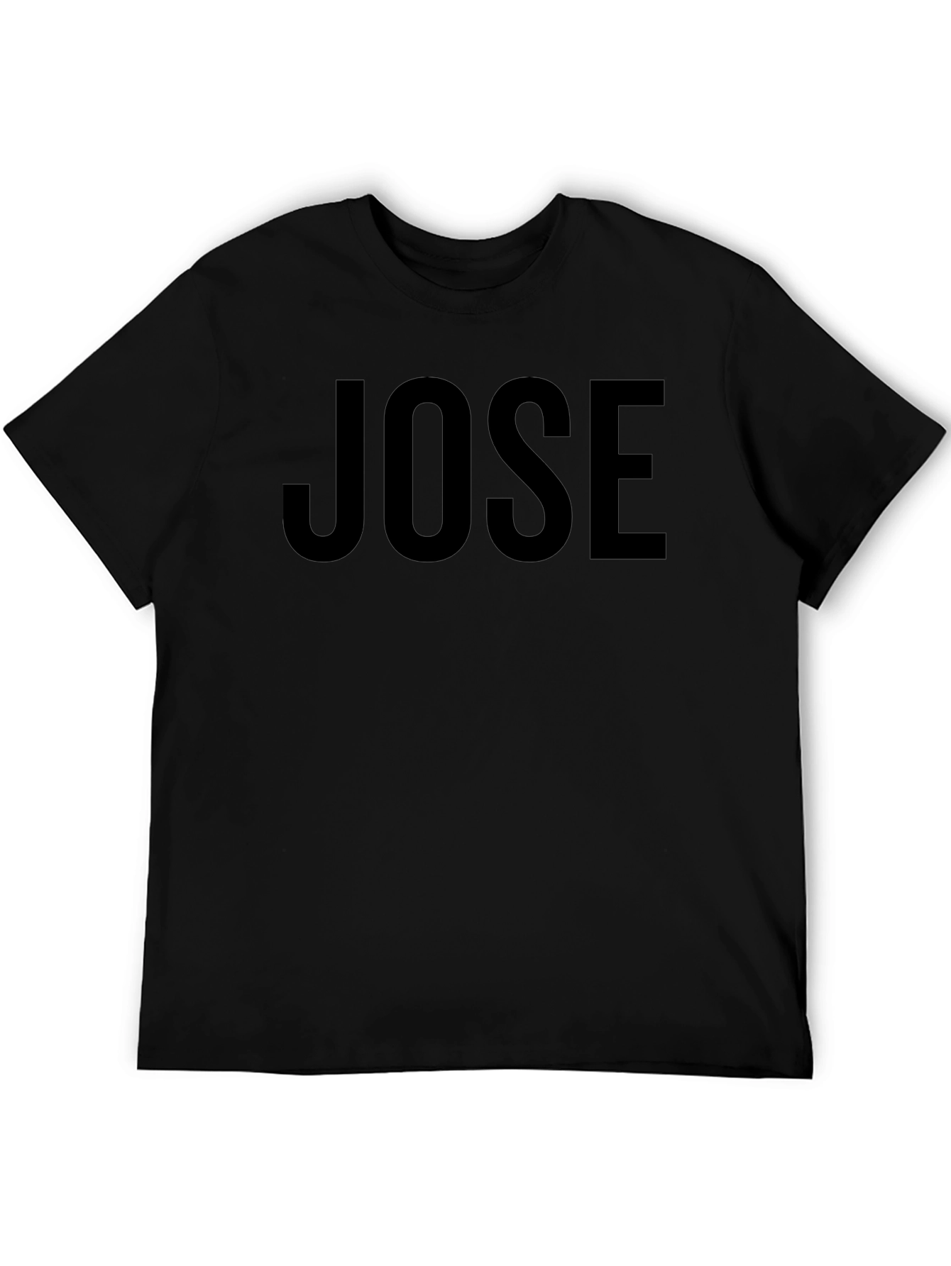 Jose Personalized Black Crew Neck T-Shirt
