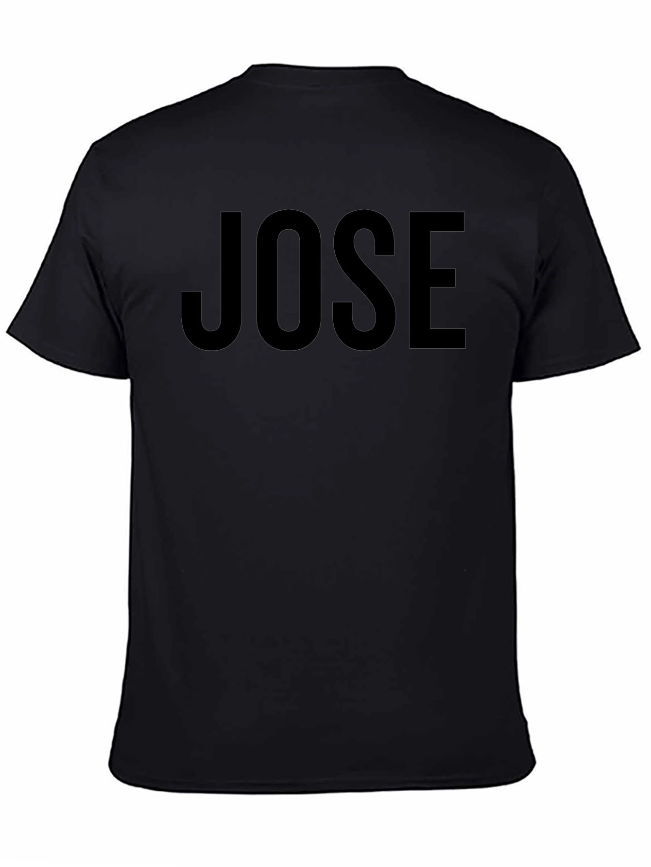 Jose Personalized Black Crew Neck T-Shirt