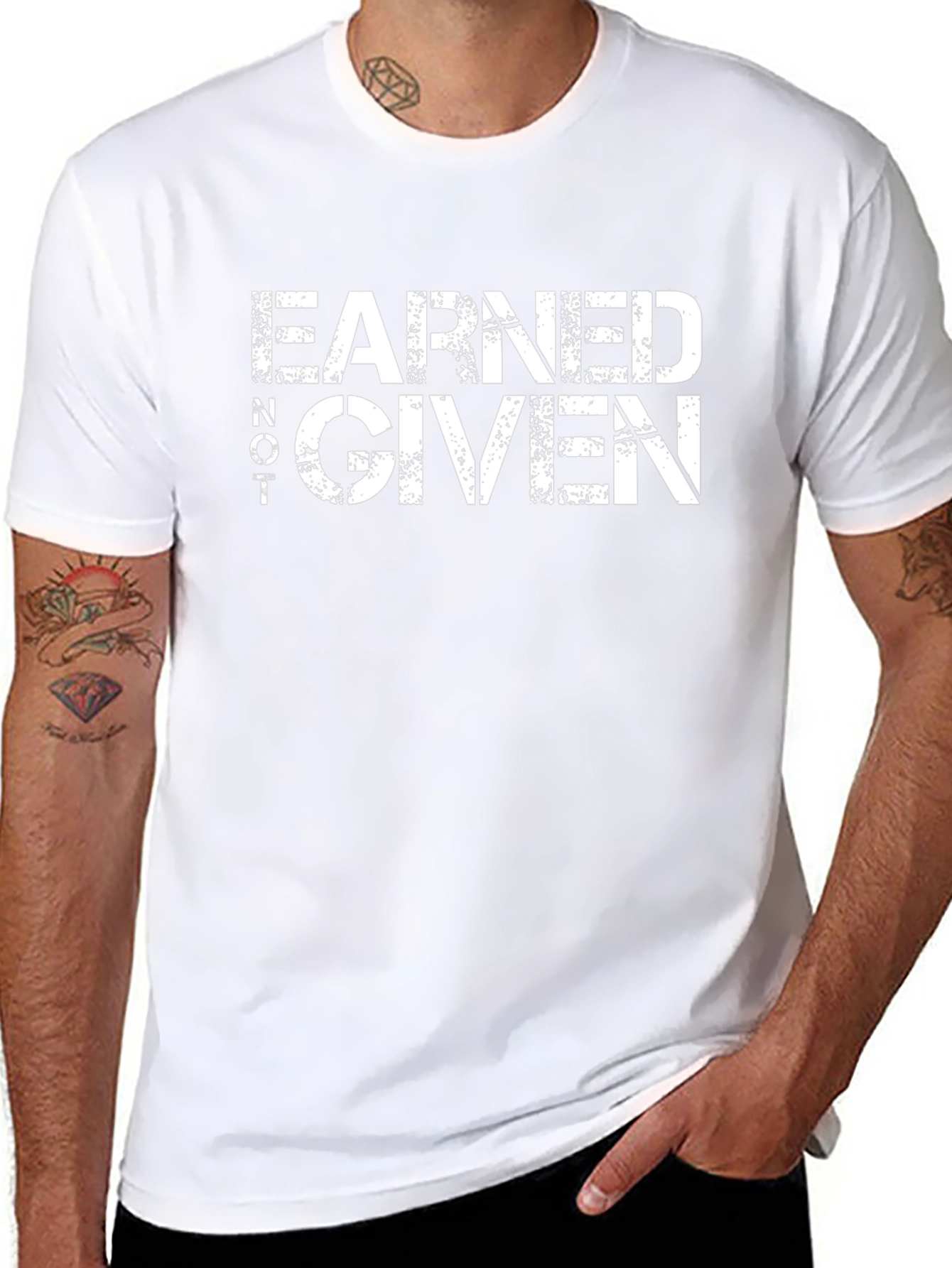 Earned Not Given Graphic Tee - Black Casual T-Shirt