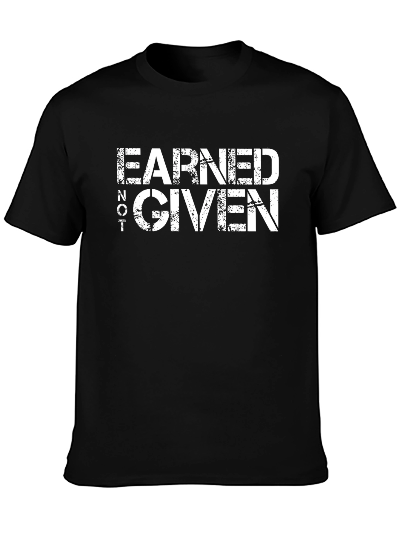 Earned Not Given Graphic Tee - Black Casual T-Shirt