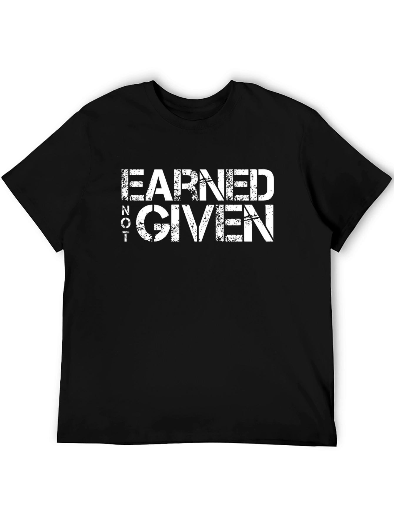 Earned Not Given Graphic Tee - Black Casual T-Shirt