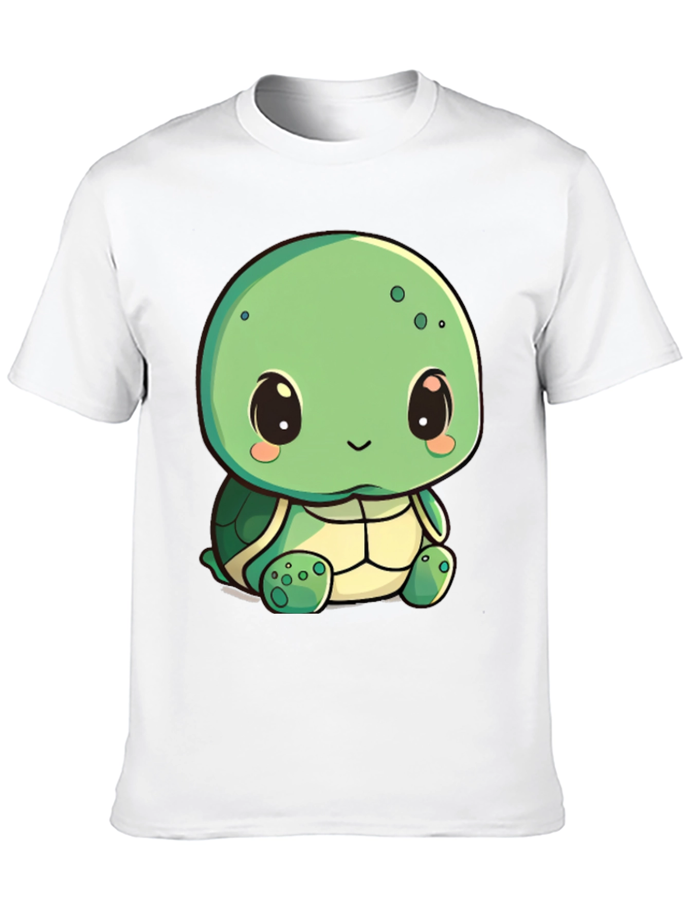 Cute Turtle Graphic Tee - Black Cotton Blend Shirt