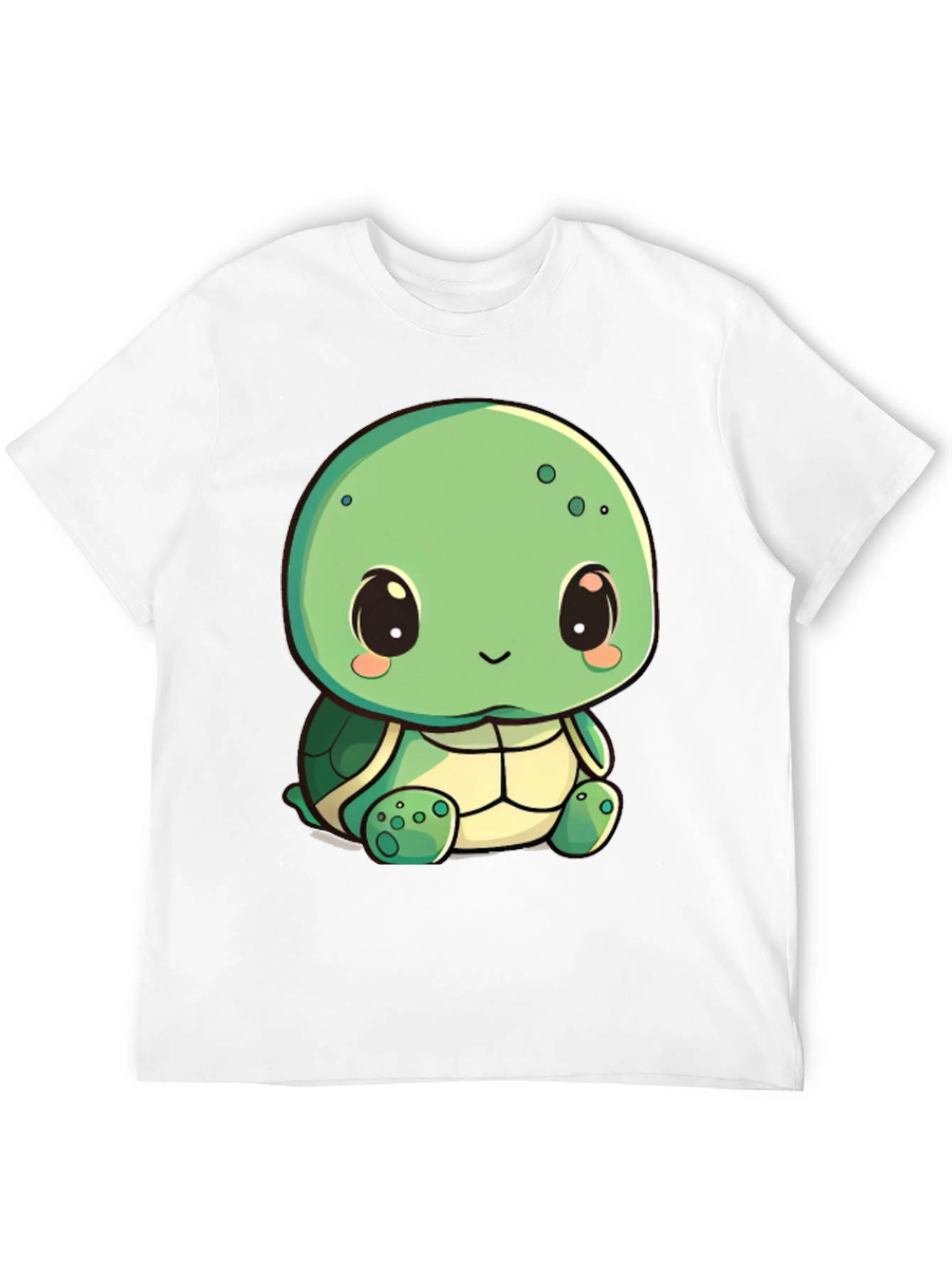 Cute Turtle Graphic Tee - Black Cotton Blend Shirt