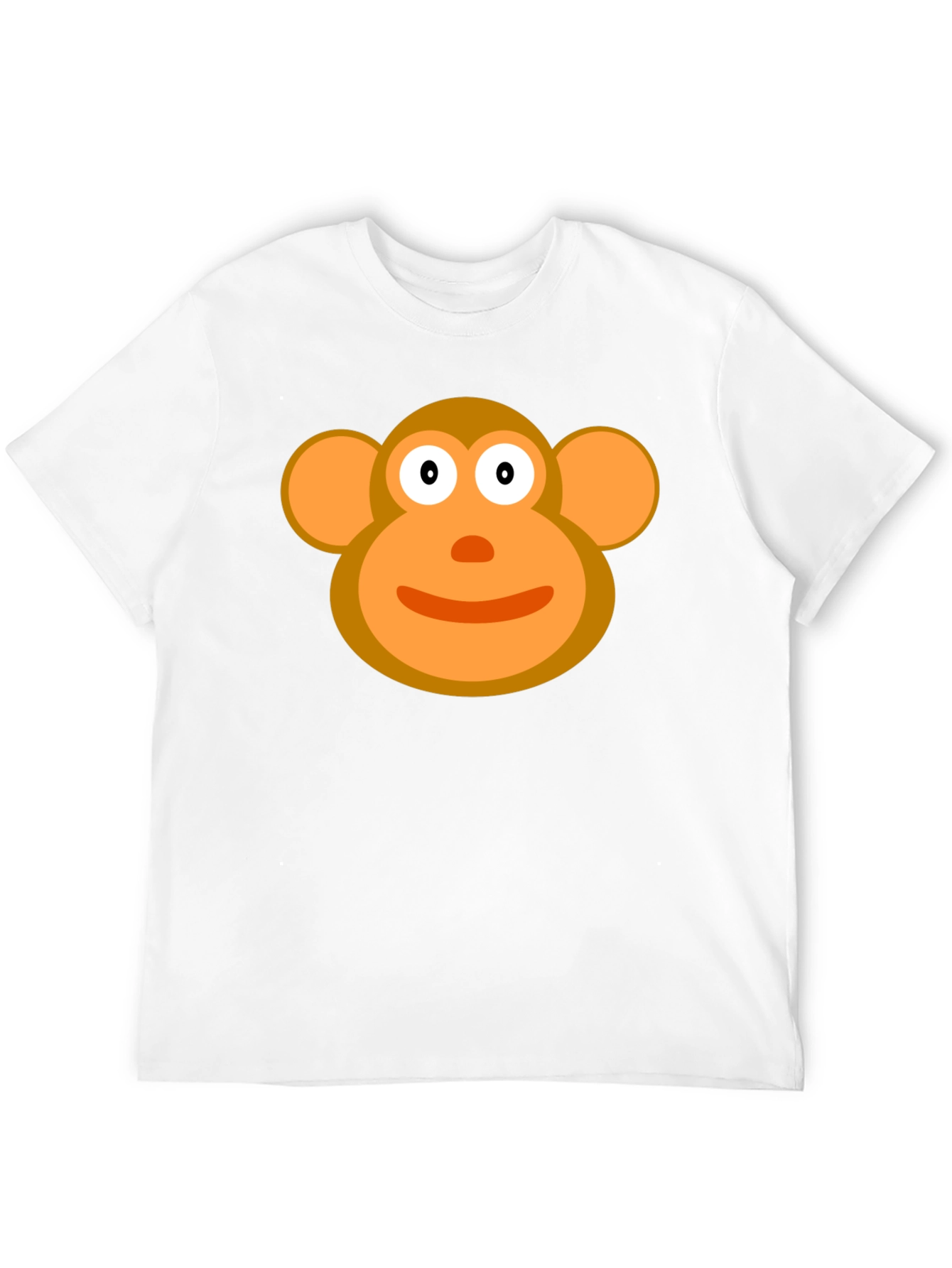 Cartoon Monkey Face Black T-Shirt