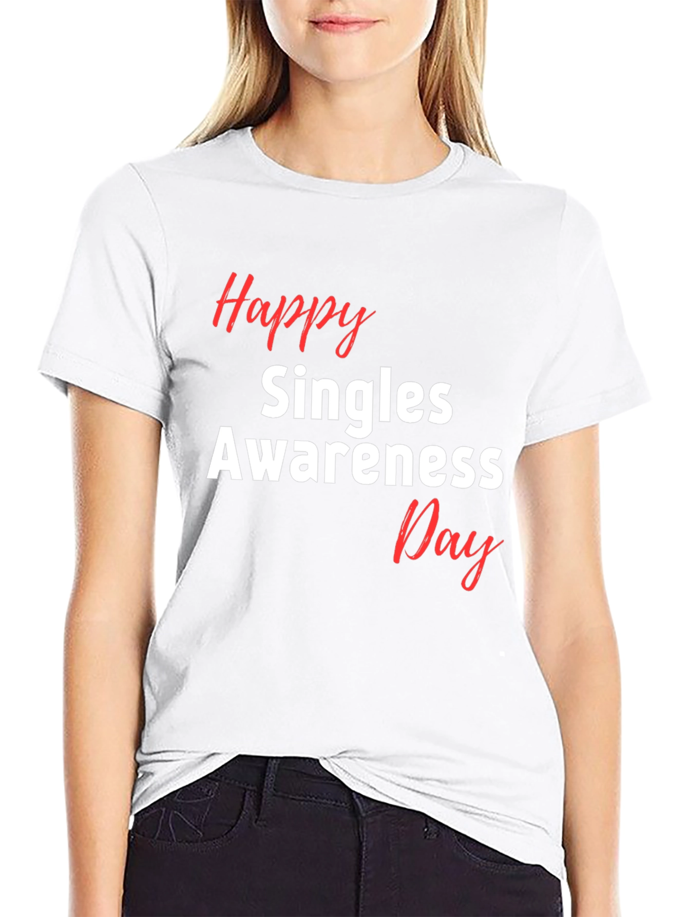 Happy Singles Awareness Day Black T-Shirt