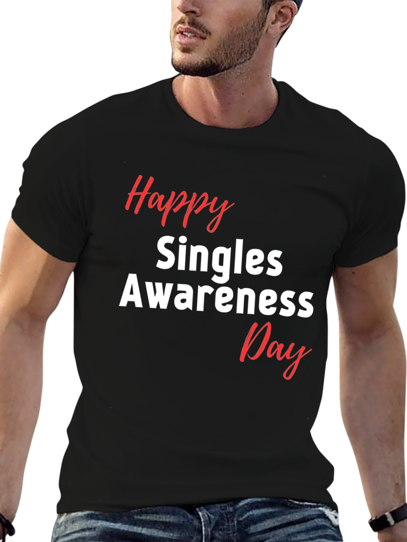 Happy Singles Awareness Day Black T-Shirt