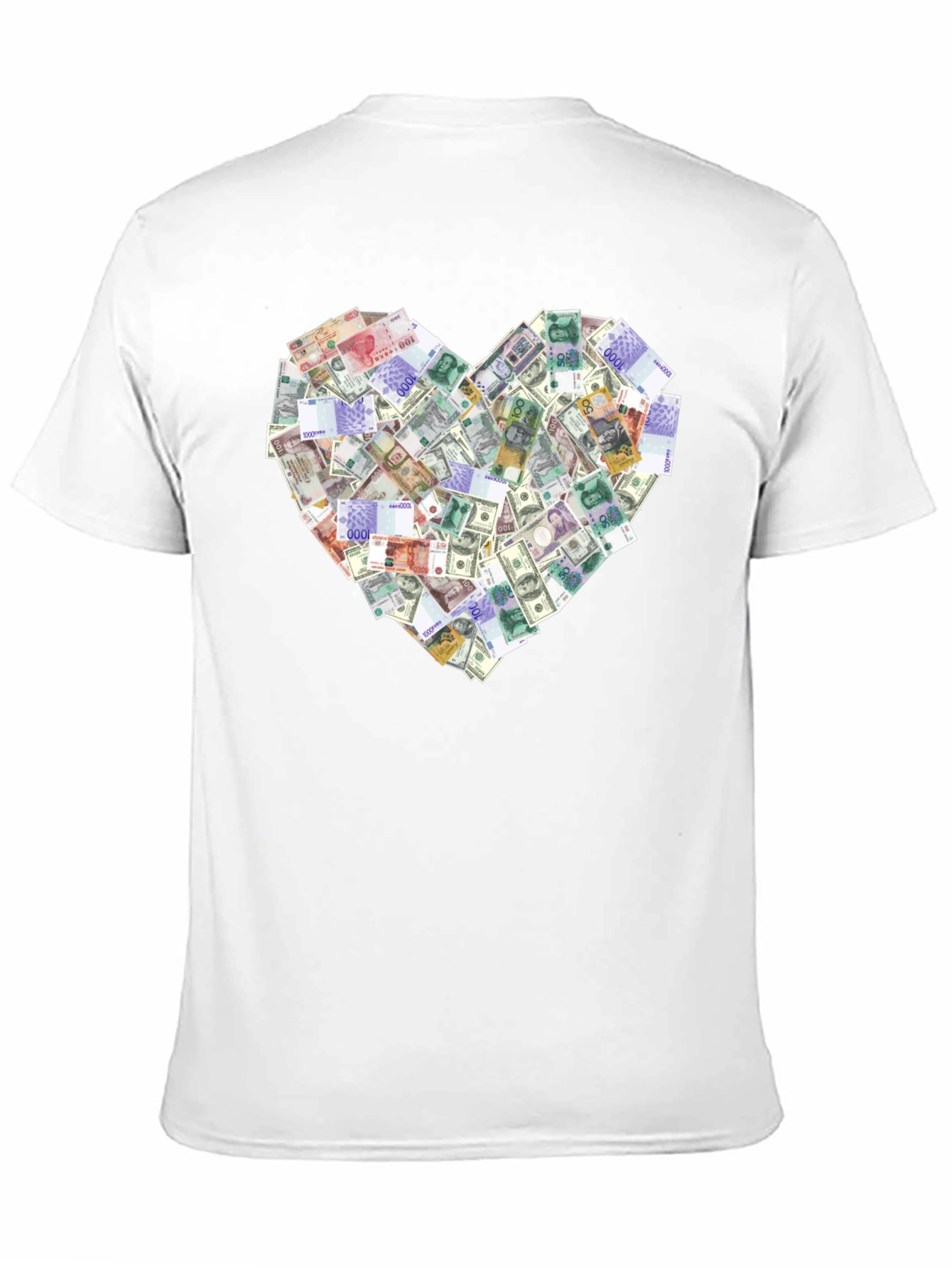 Money Heart Graphic Tee - Black Cotton T-Shirt