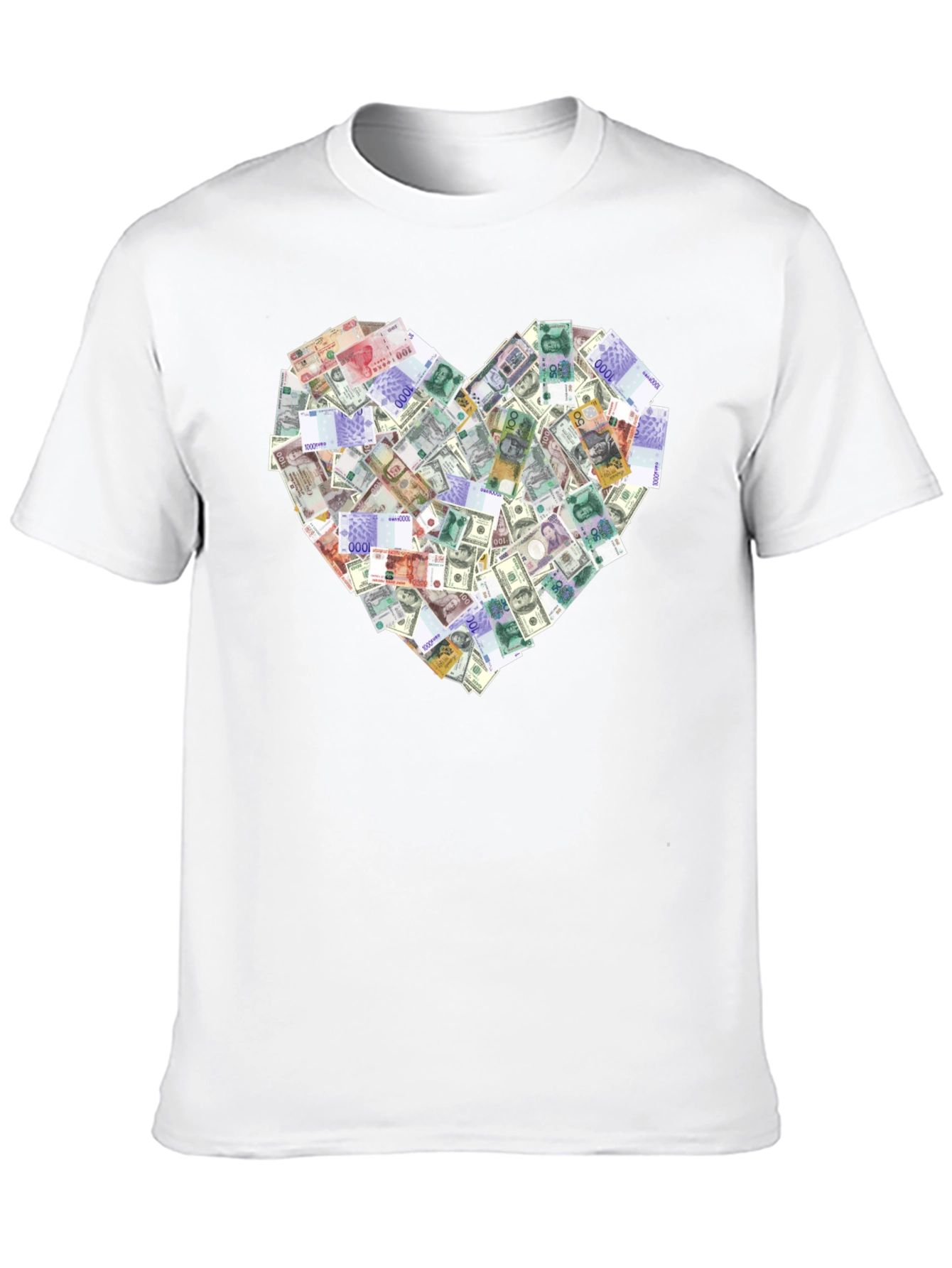 Money Heart Graphic Tee - Black Cotton T-Shirt