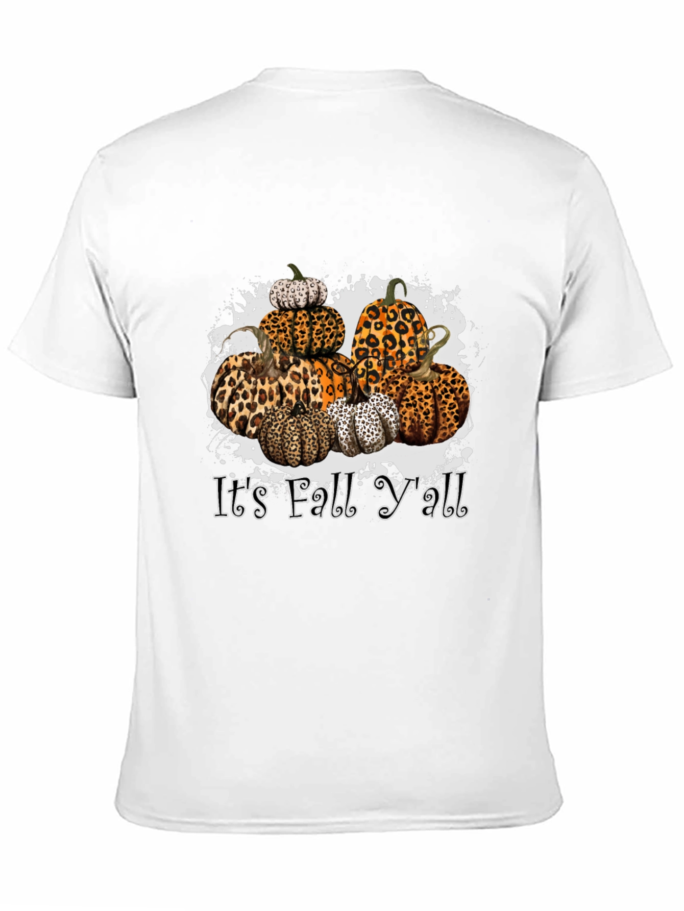 Its Fall Yall Leopard Print Pumpkin Stack T-Shirt