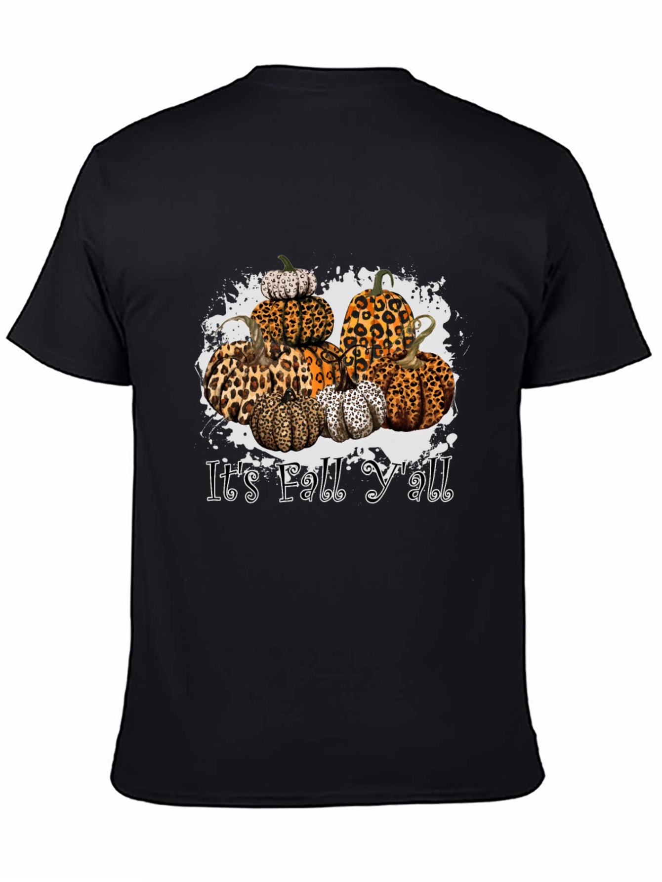 Its Fall Yall Leopard Print Pumpkin Stack T-Shirt