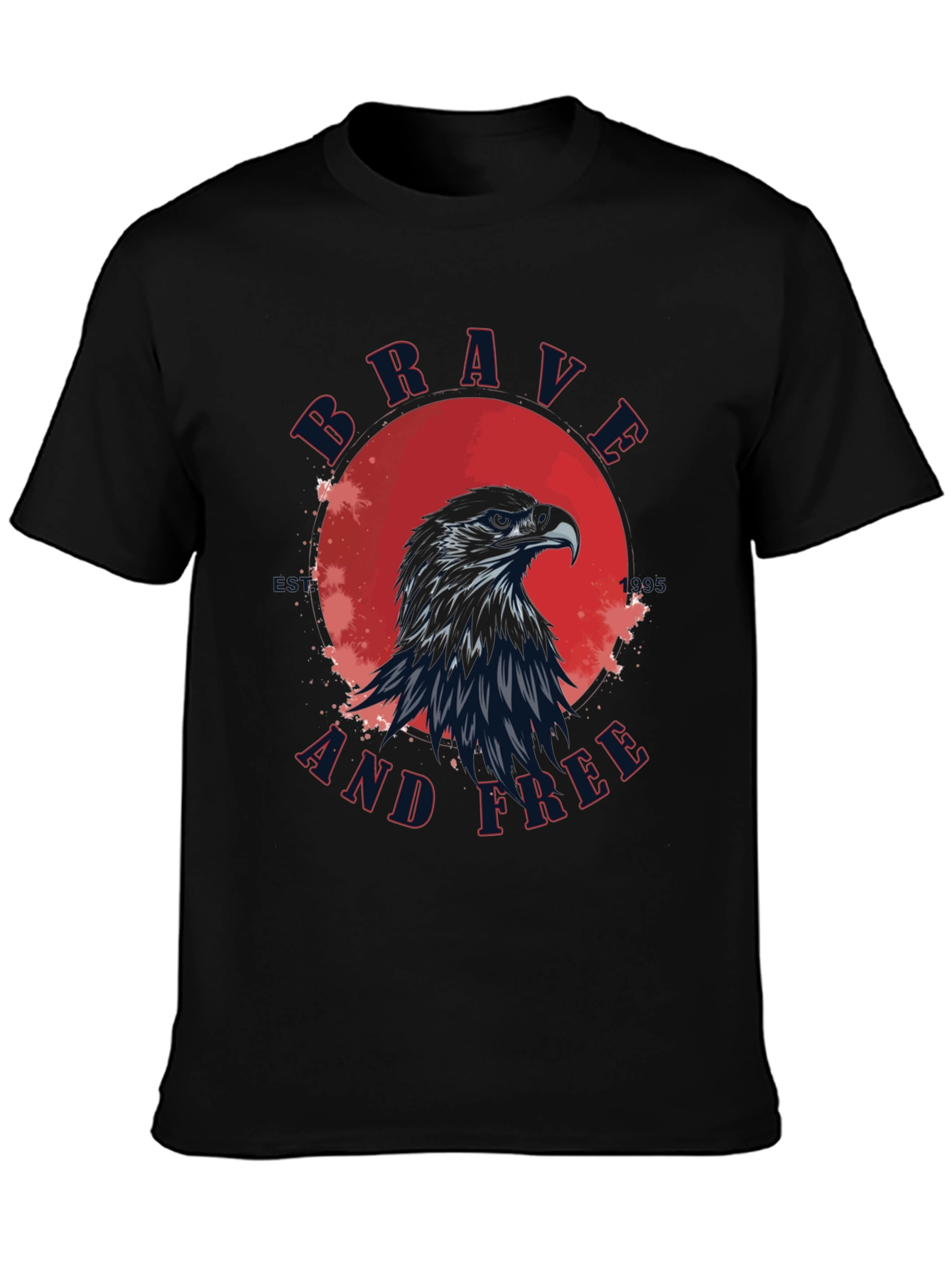Brave and Free Eagle Graphic T-Shirt - Patriotic Style