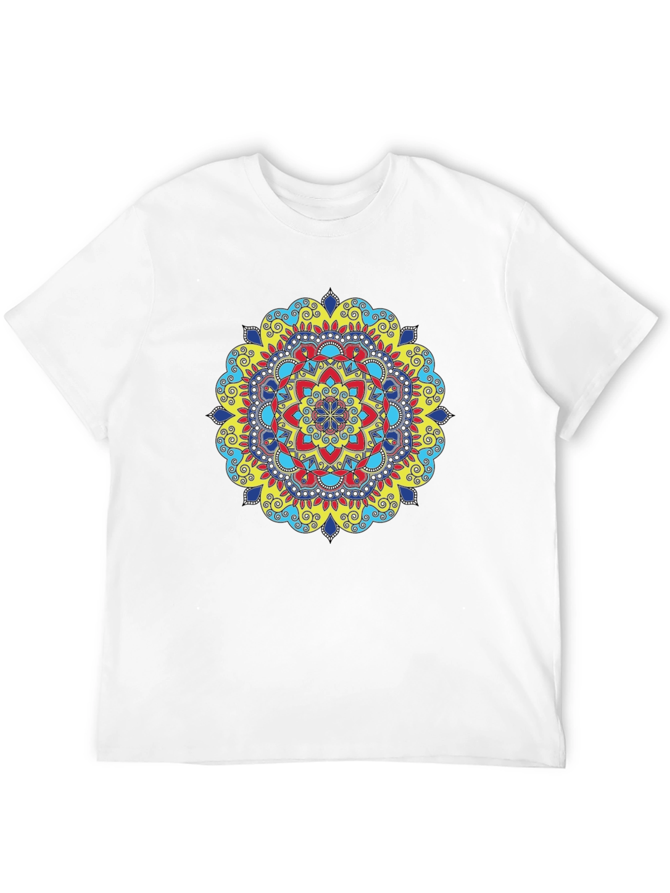 Vibrant Mandala Graphic Black T-Shirt
