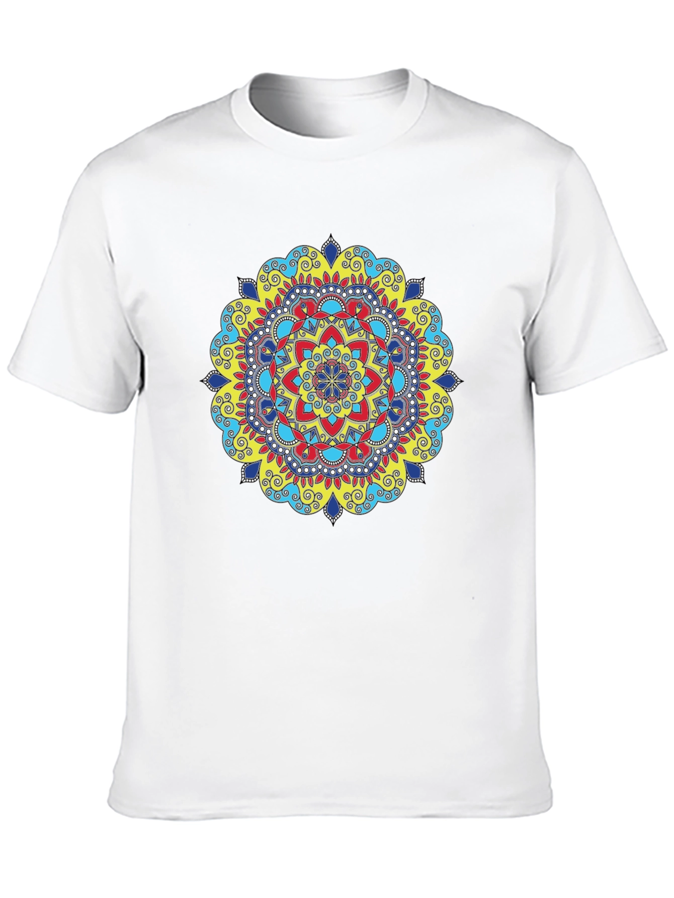 Vibrant Mandala Graphic Black T-Shirt