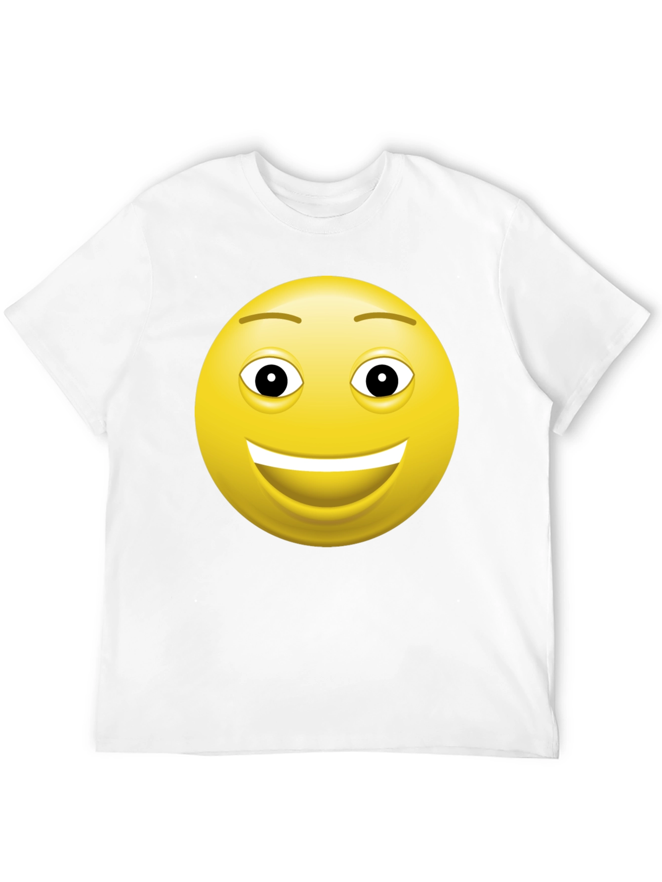 Happy Face Graphic Tee - Black Cotton T-Shirt