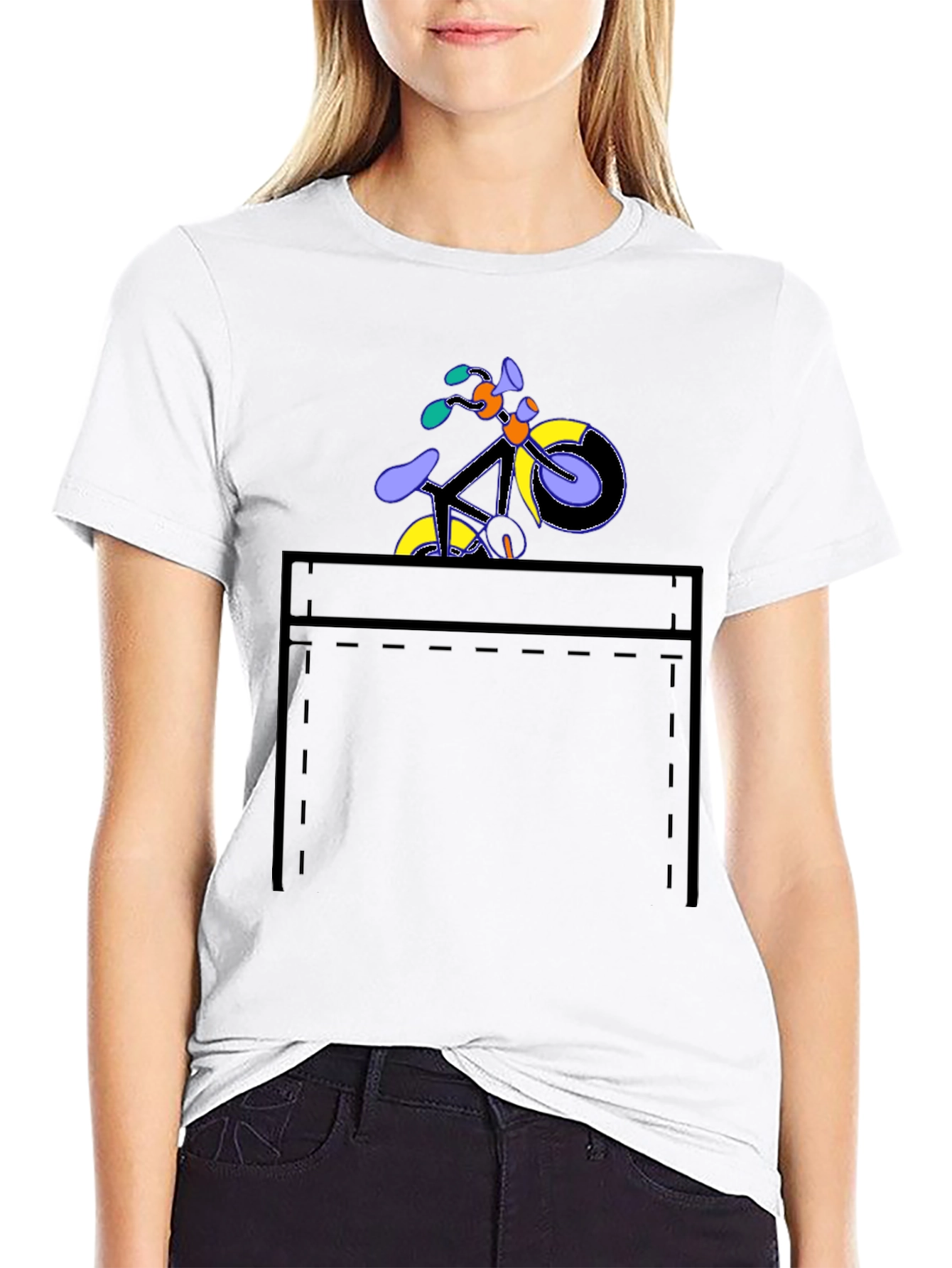 Bike in Pocket Graphic Tee - Stylish Casual Wear