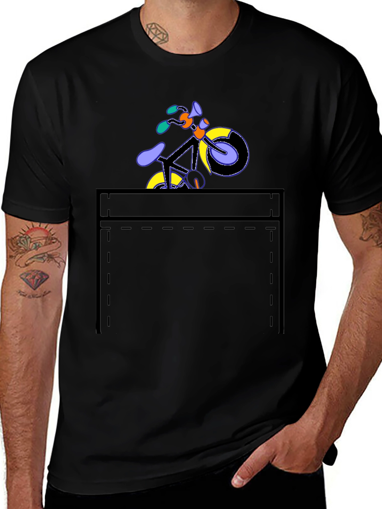 Bike in Pocket Graphic Tee - Stylish Casual Wear