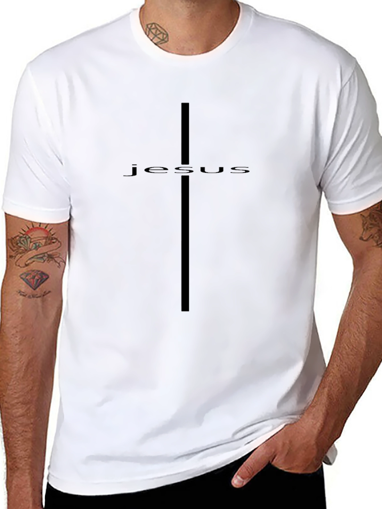 Jesus Cross Black T-Shirt Christian Apparel