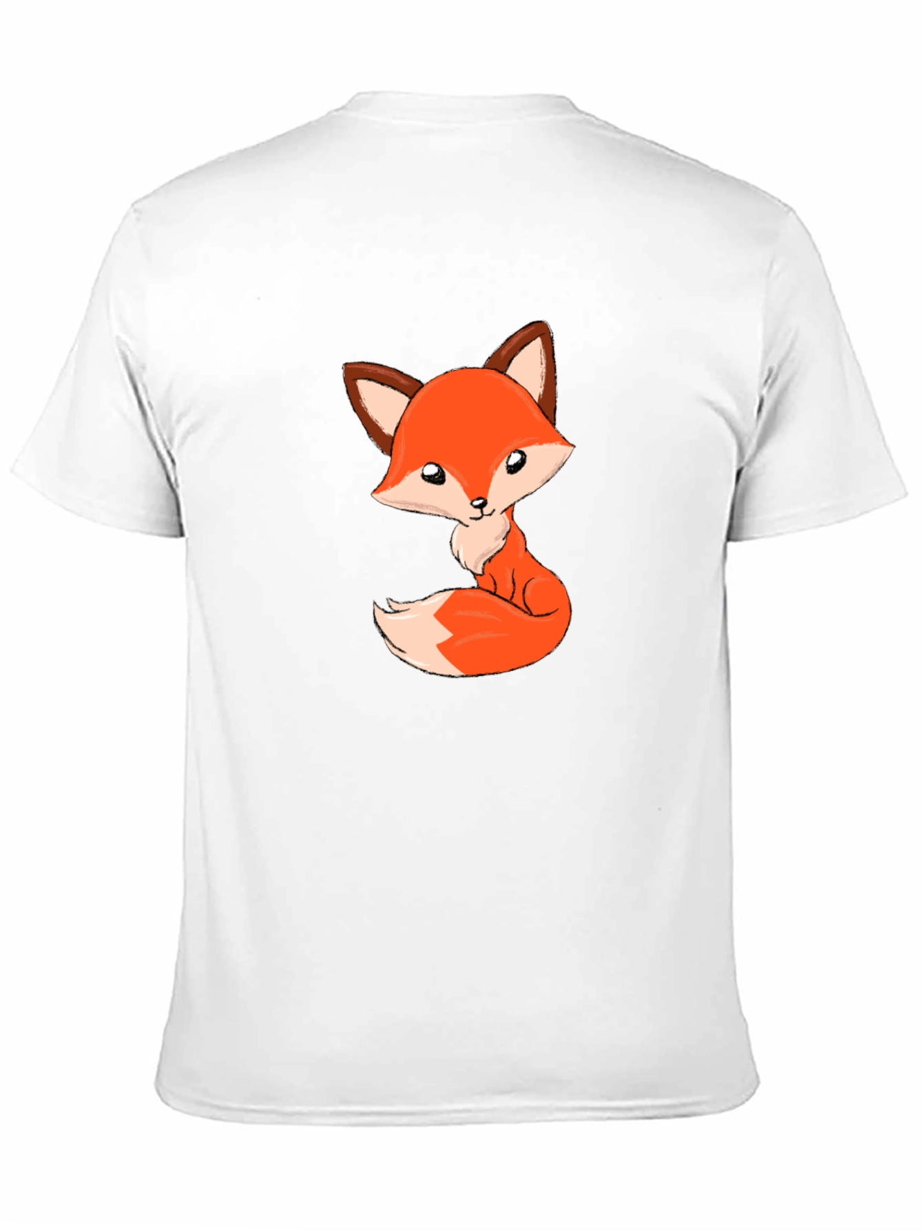 Cute Cartoon Fox Black T-Shirt