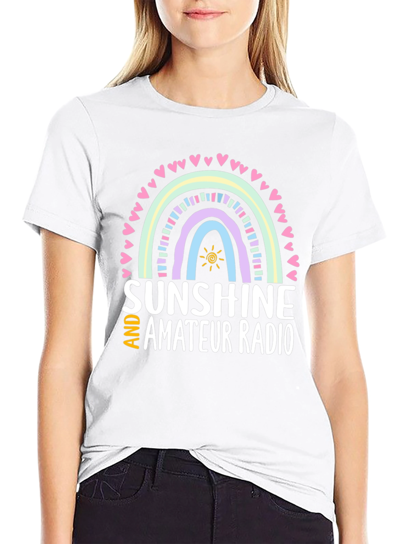 Sunshine and Amateur Radio Black Graphic Tee