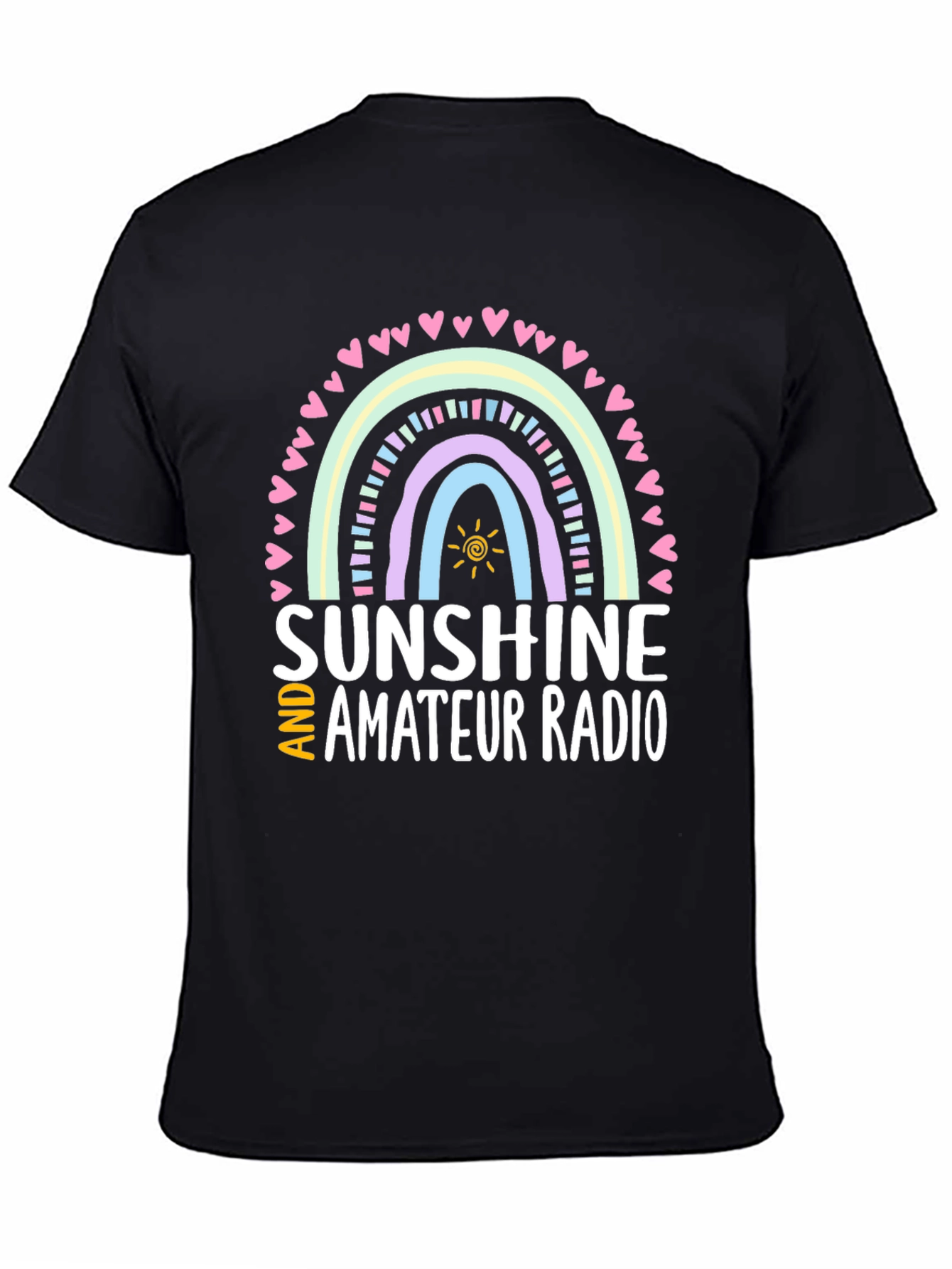 Sunshine and Amateur Radio Black Graphic Tee