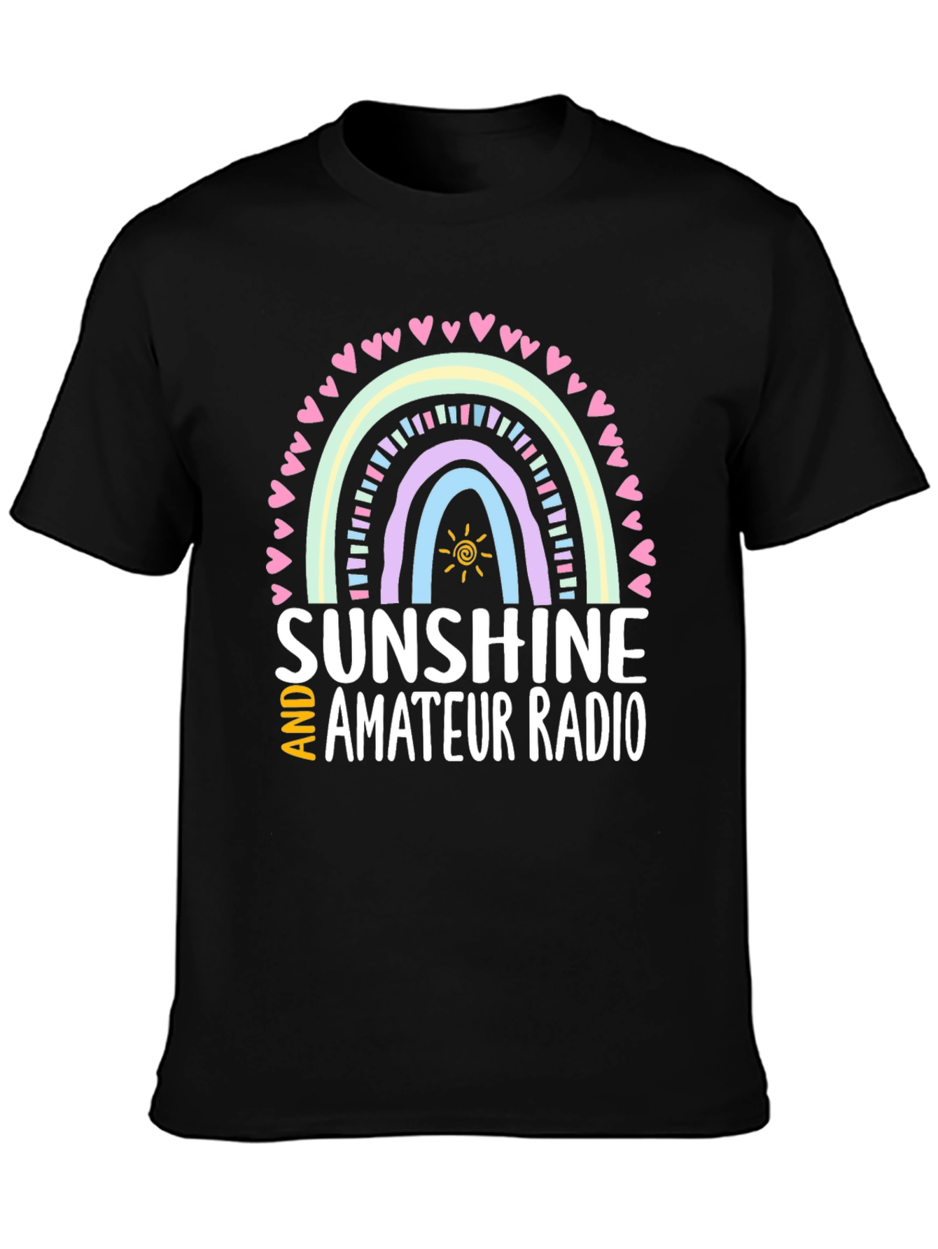 Sunshine and Amateur Radio Black Graphic Tee