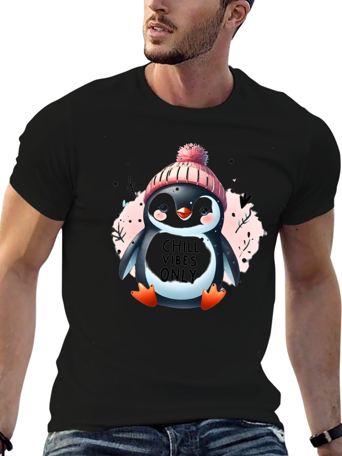 Chill Vibes Penguin T-Shirt - Cozy Winter Design