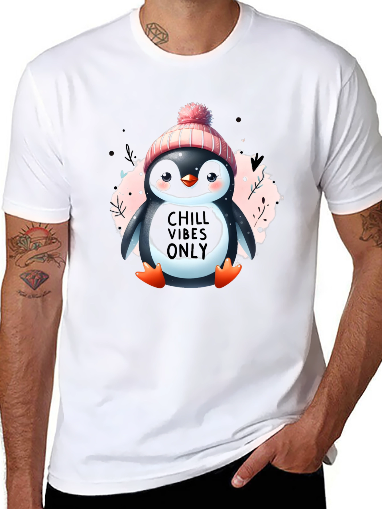 Chill Vibes Penguin T-Shirt - Cozy Winter Design