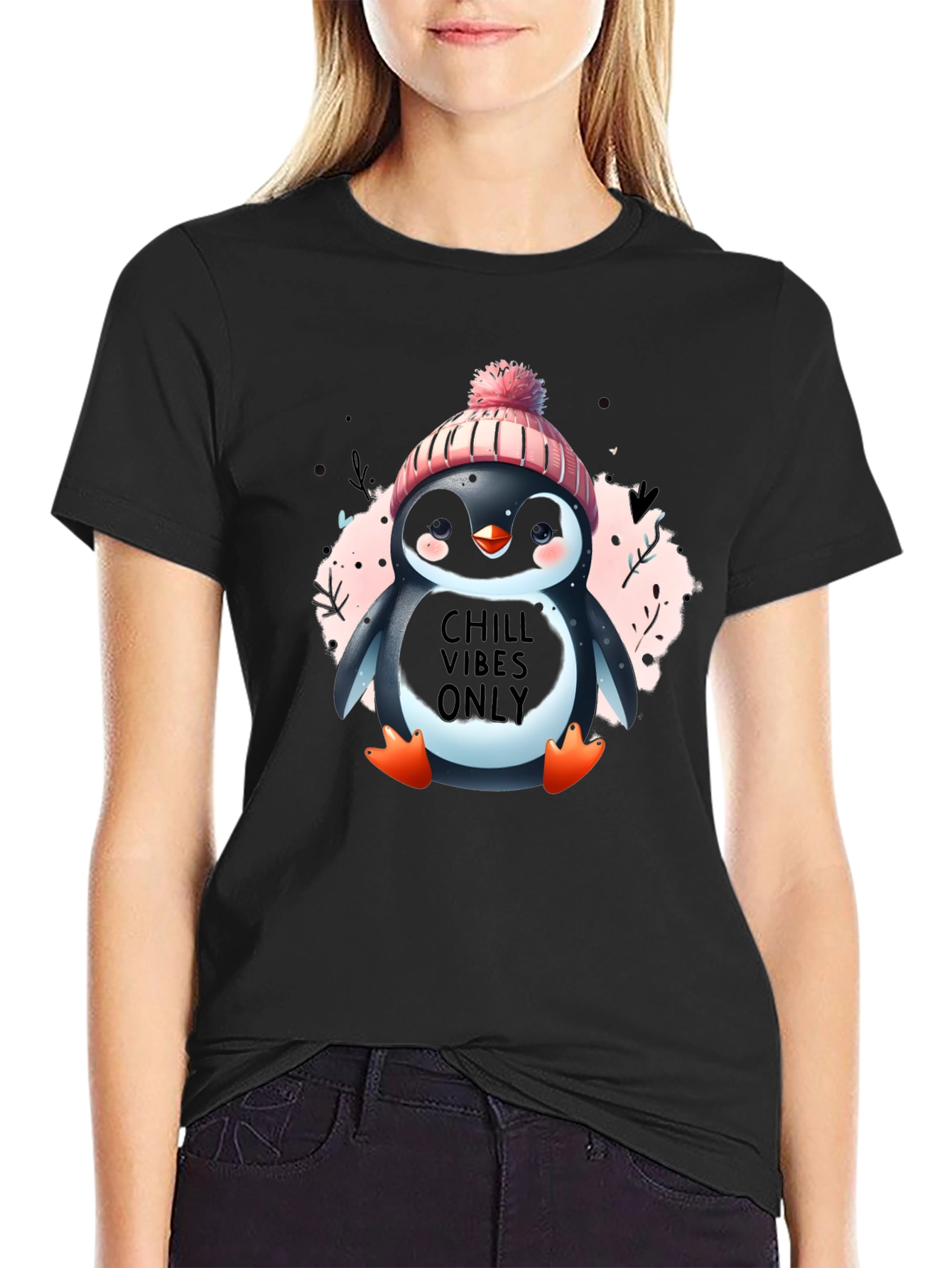 Chill Vibes Penguin T-Shirt - Cozy Winter Design