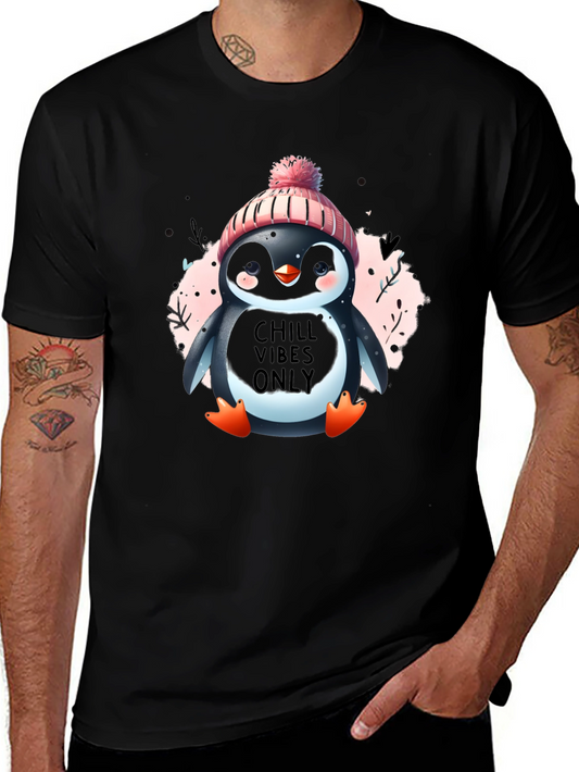 Chill Vibes Penguin T-Shirt - Cozy Winter Design
