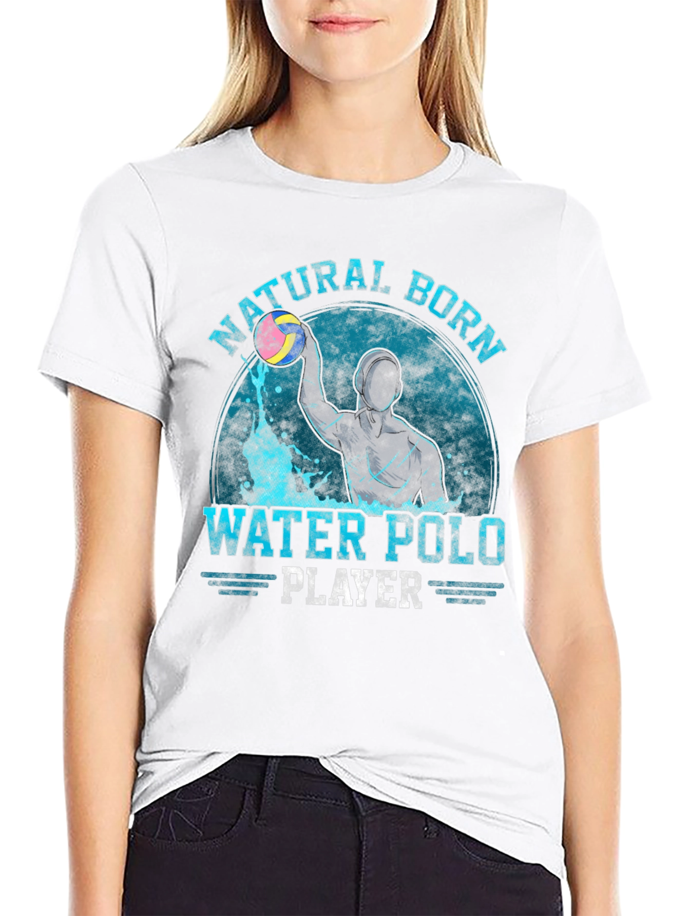 Natural Born Water Polo Player Graphic T-Shirt