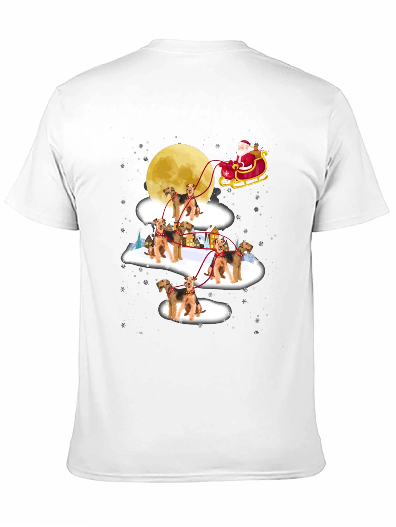 Airedale Terrier Santas Sleigh Christmas T-Shirt
