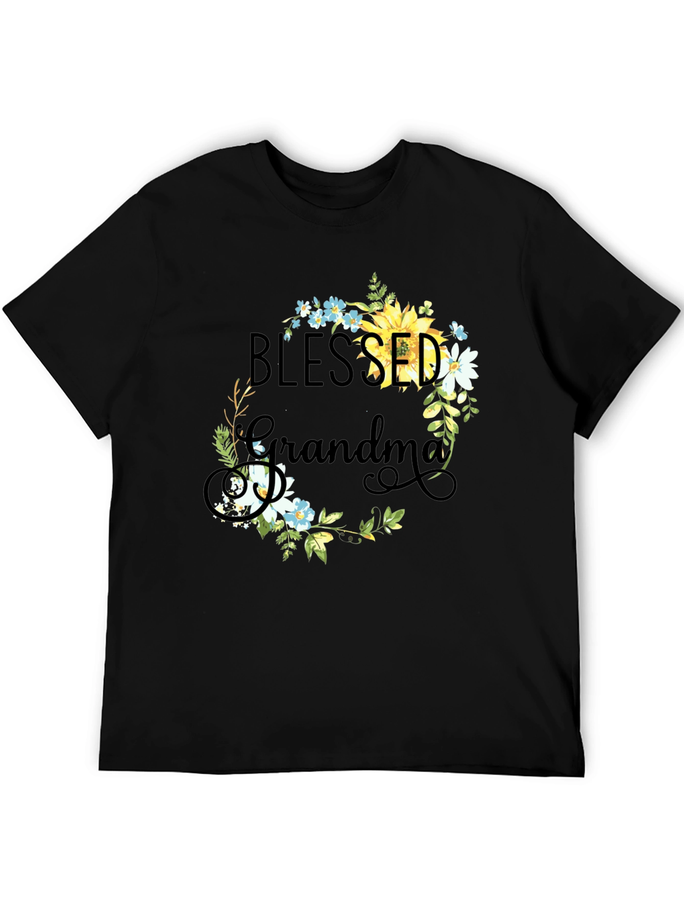 Blessed Grandma Floral Wreath Tee