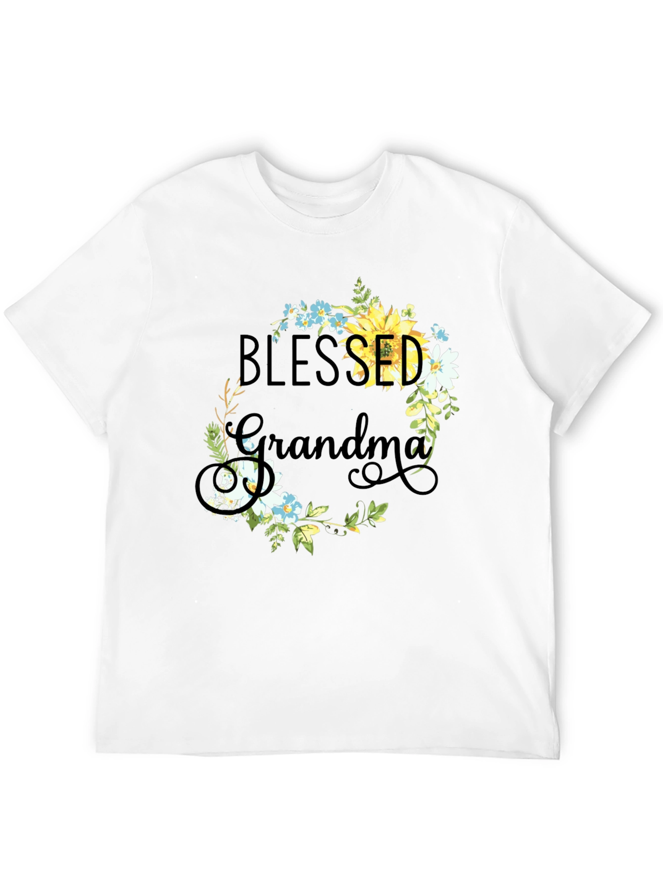 Blessed Grandma Floral Wreath Tee