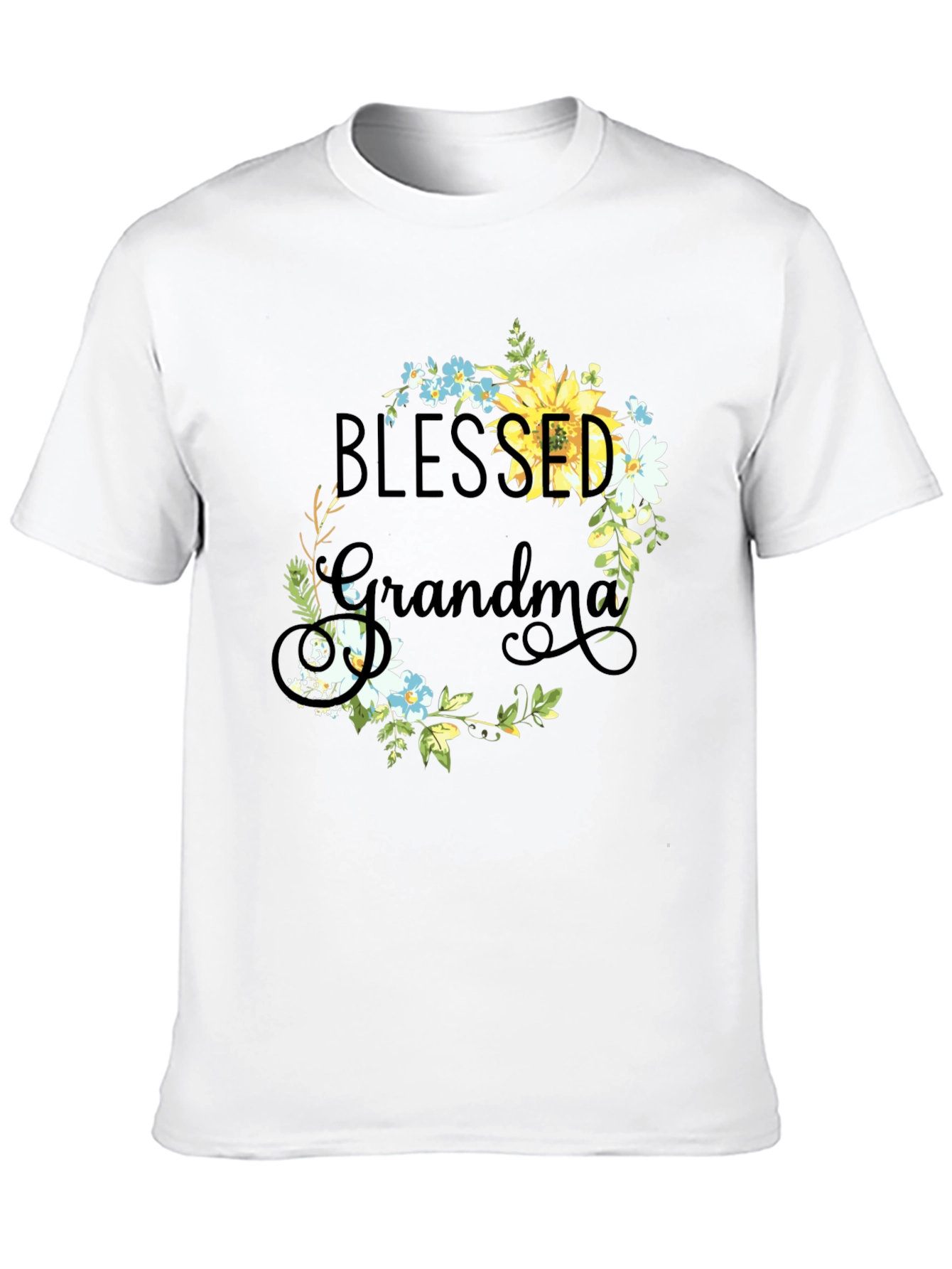 Blessed Grandma Floral Wreath Tee