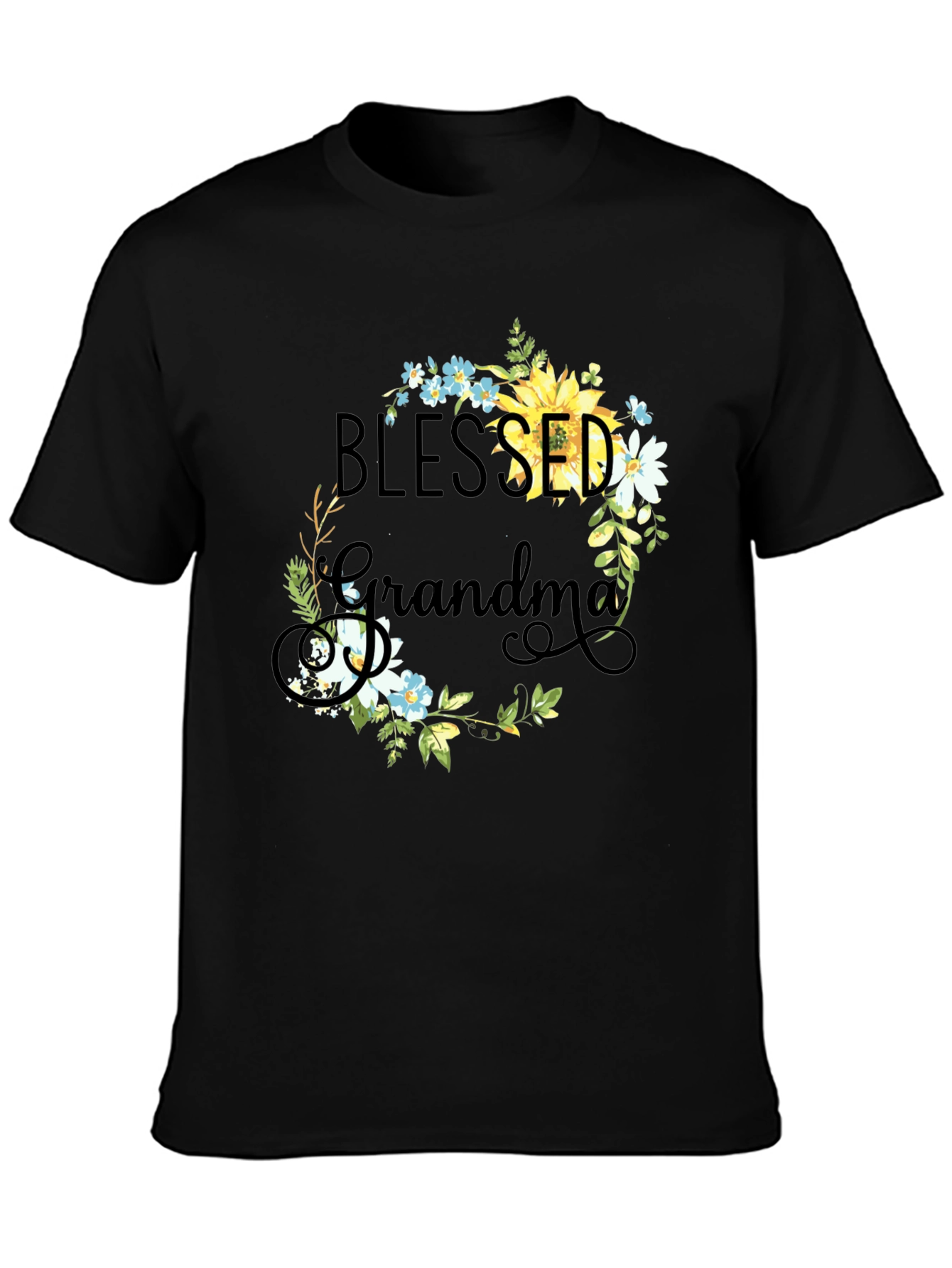 Blessed Grandma Floral Wreath Tee