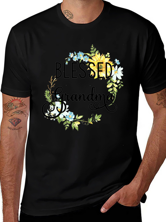 Blessed Grandma Floral Wreath Tee