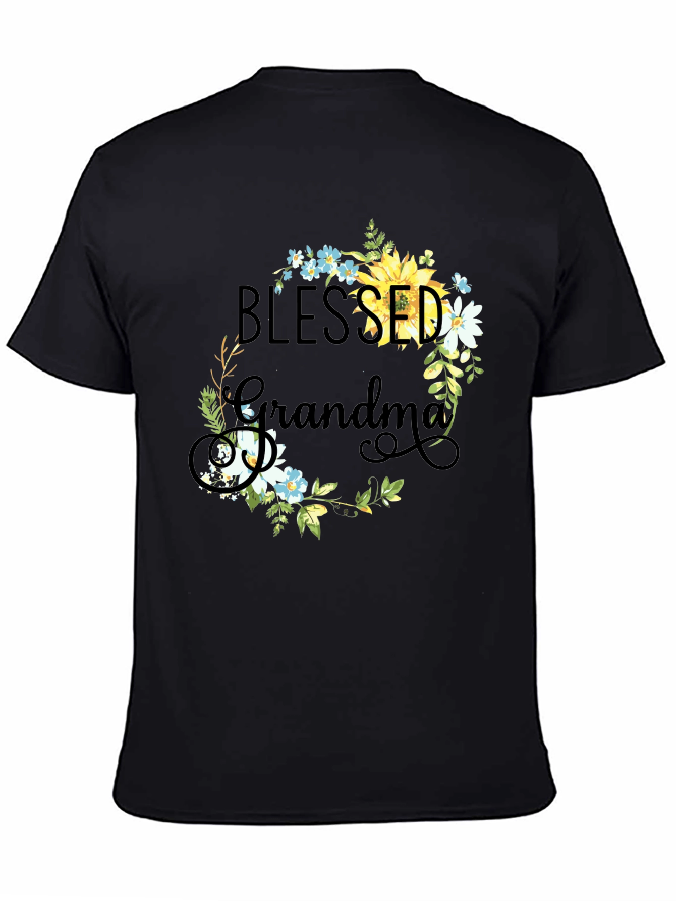 Blessed Grandma Floral Wreath Tee