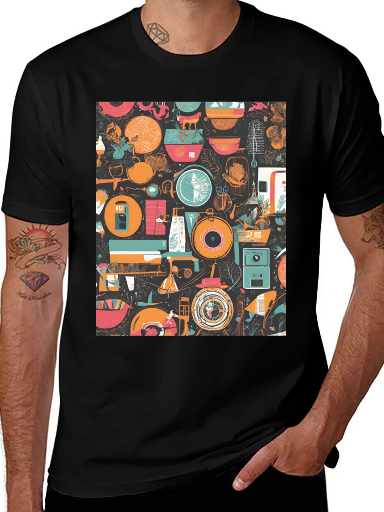 Abstract Pattern Graphic Print T-Shirt