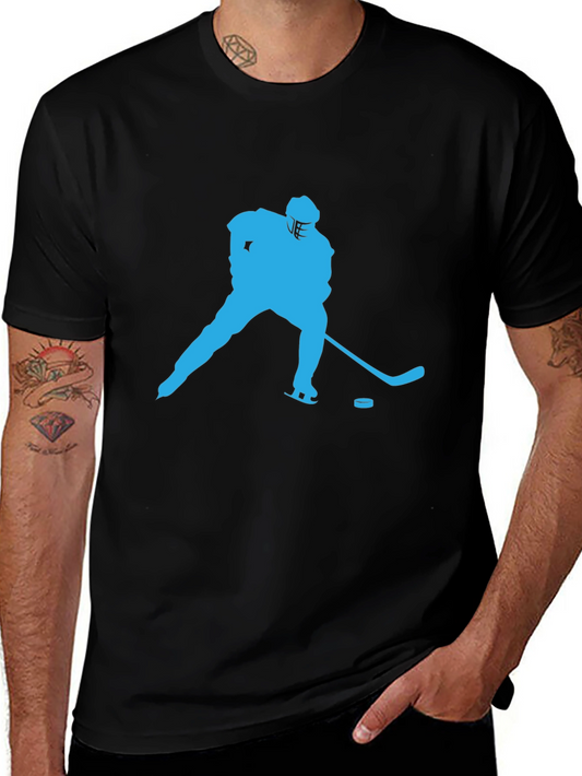 Hockey Player Graphic Tee - Black
