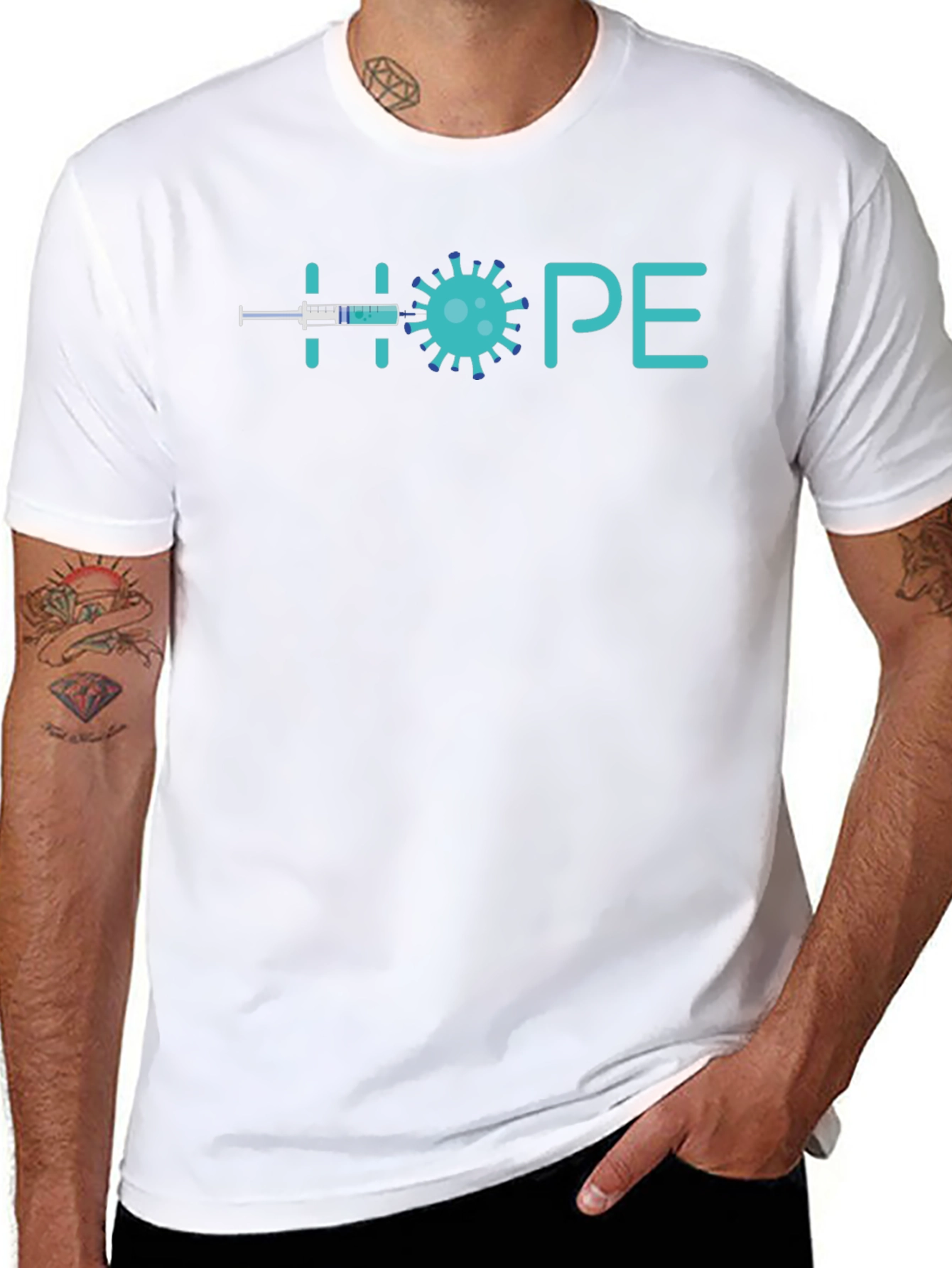 HOPE T-Shirt: Vaccine Virus Positive Message Unisex