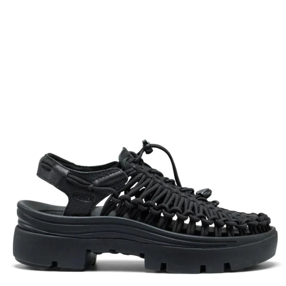 Keen Women's Uneek PLT in Black Smooth Leather